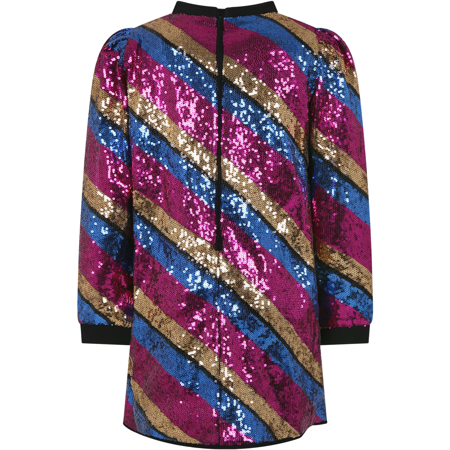 Shop Rykiel Enfant Elegant Multicolor Dress For Girl With Paiettes