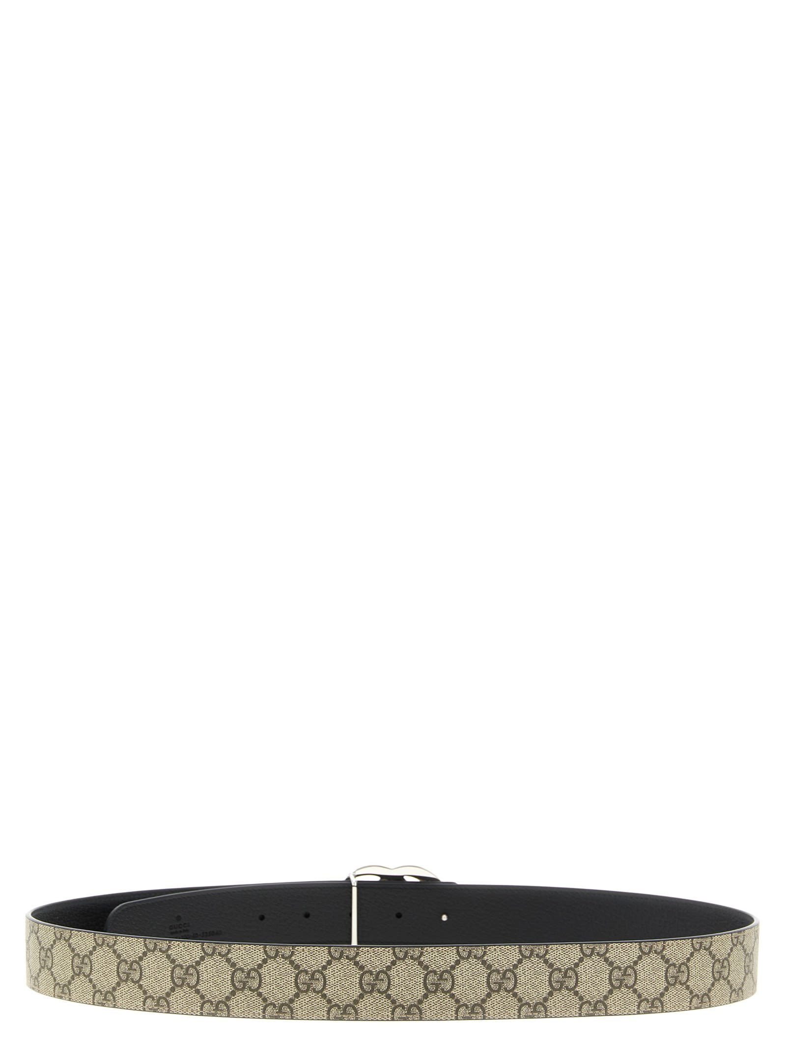 Gucci Reversible Belt Featuring Monogram Pattern In Neutral