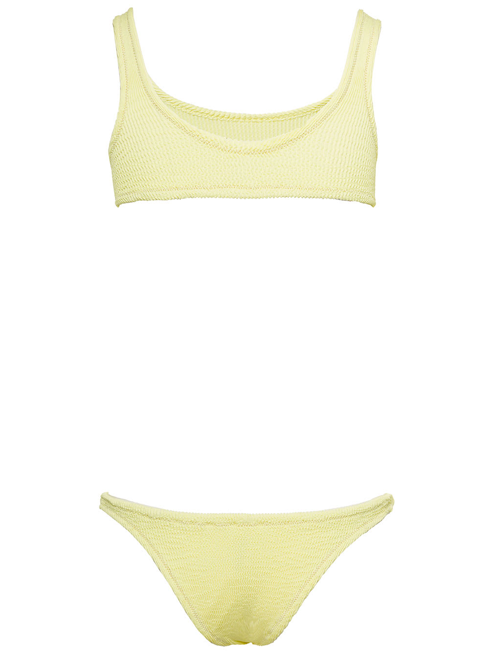 Shop Reina Olga Ginny Yellow Bandeau Style Bikini Set With High-waisted Bottoms In Polyamide Woman In Non Definito