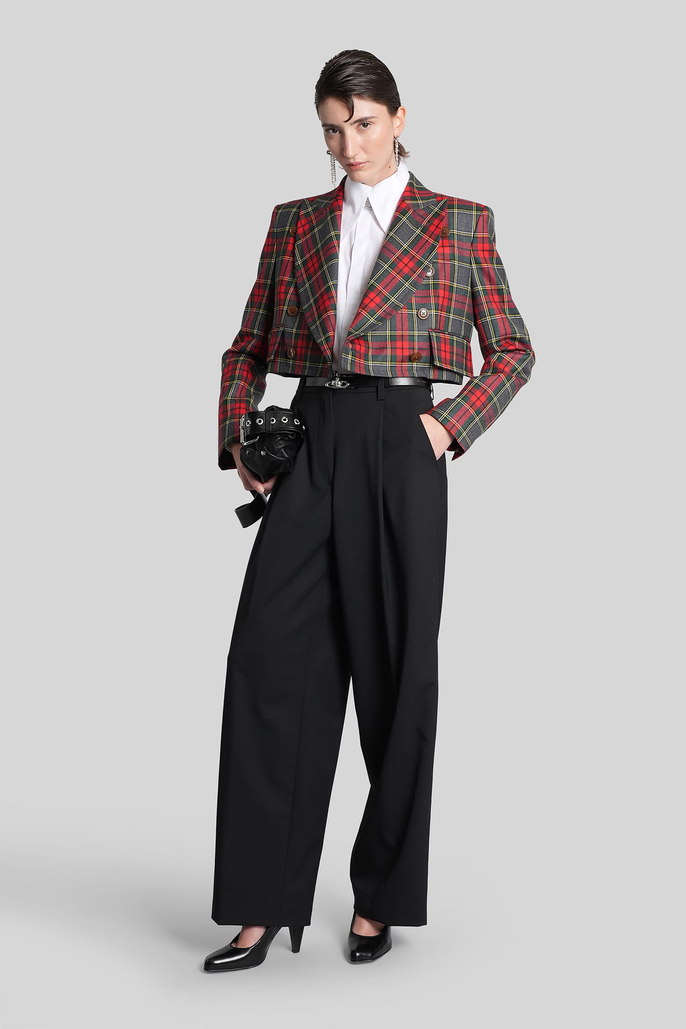 Vivienne Westwood Structured Plaid Peak Lapel Blazer In Multi
