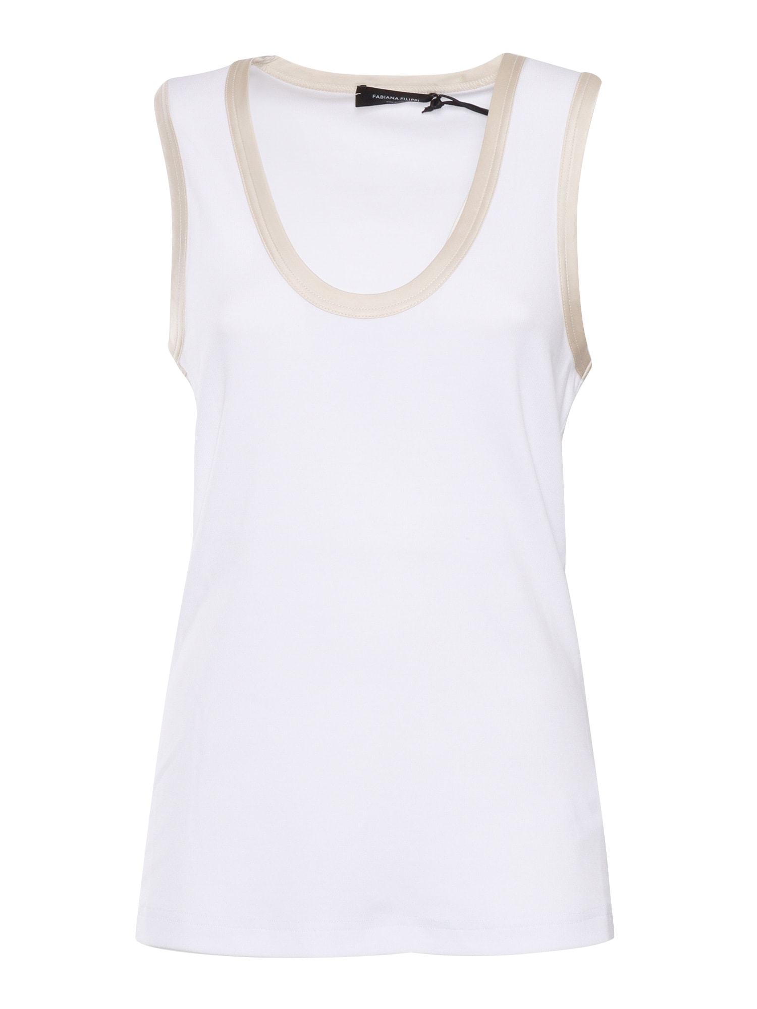 Shop Fabiana Filippi Ribbed Jersey Tank Top With Satin Finishing