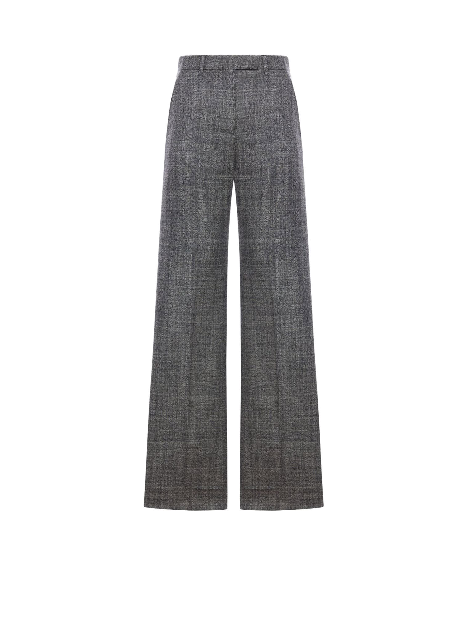 Valentino High-rise Wide-leg Trousers Featuring Pockets In Gray