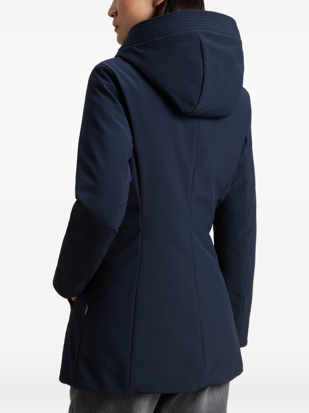 Woolrich Midi Parka Coat In Blue