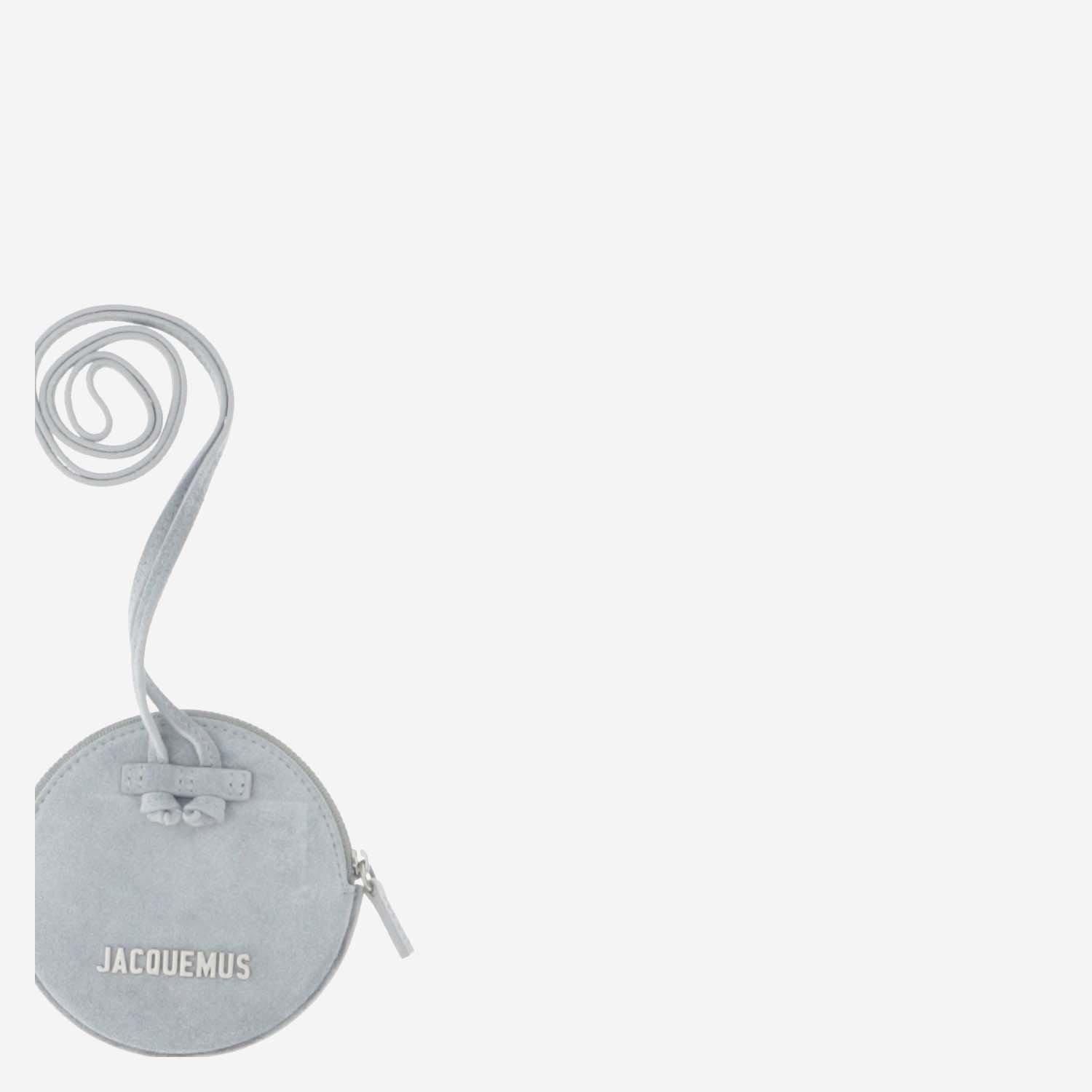 Shop Jacquemus Le Pitchou Circle Neck Pouch In Grey