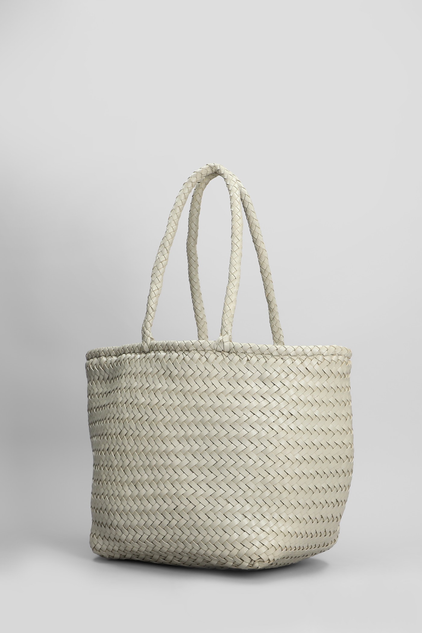 Dragon Diffusion Grace Basket Small Tote In Beige Leather In Beige
