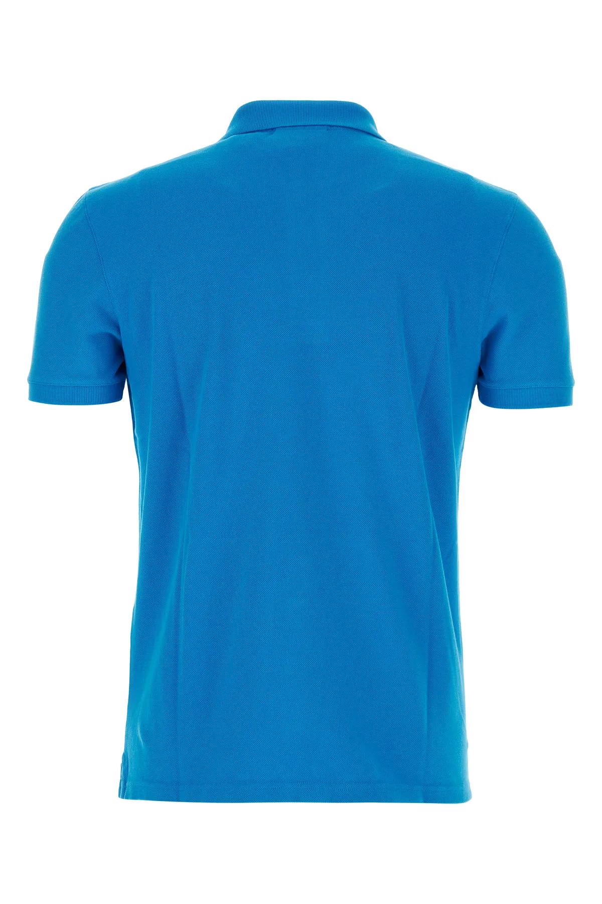 Shop Maison Kitsuné Turquoise Piquet Polo Shirt In Blue