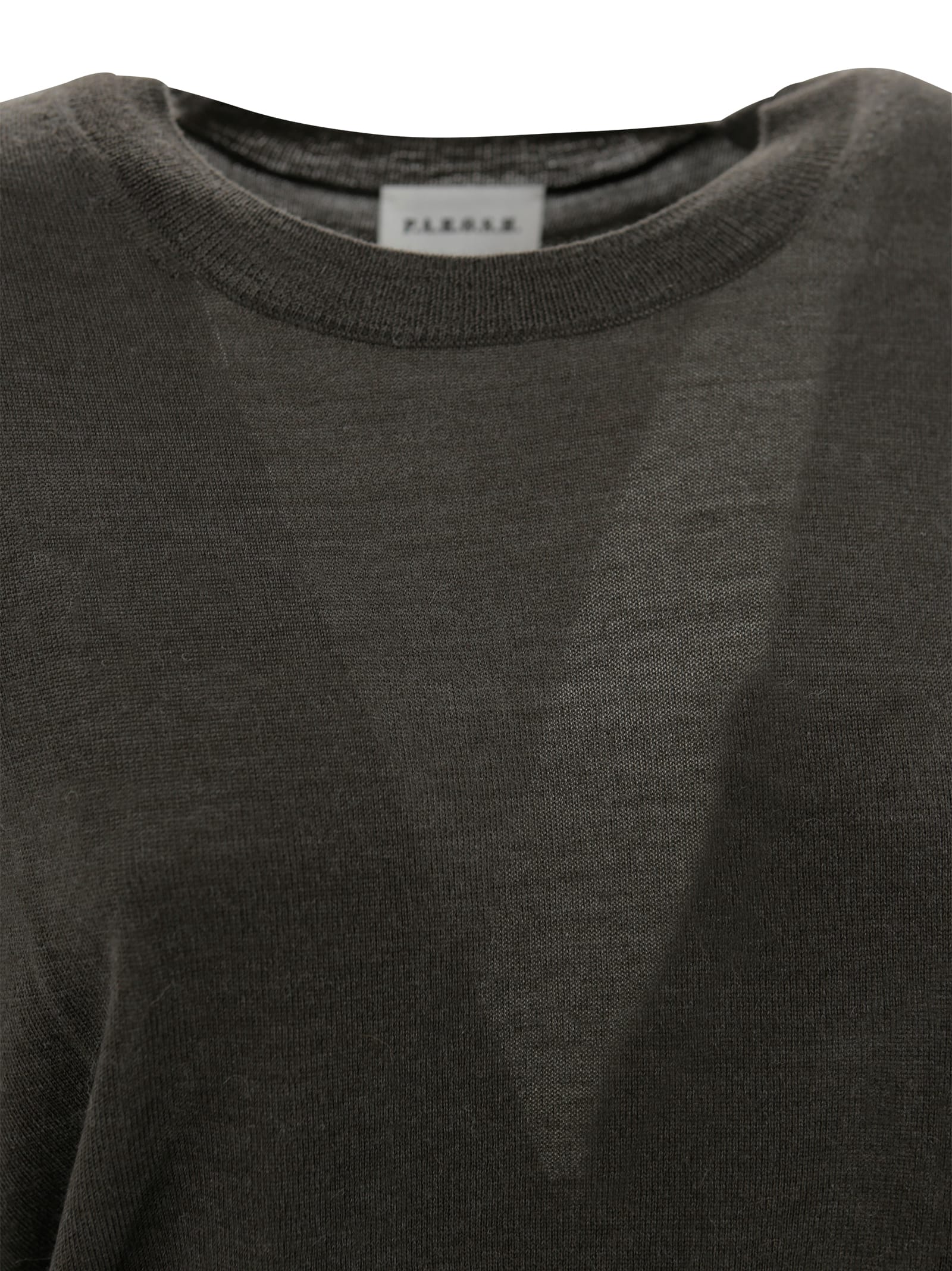 P.a.r.o.s.h Knit Crewneck Sheer Panel In Black
