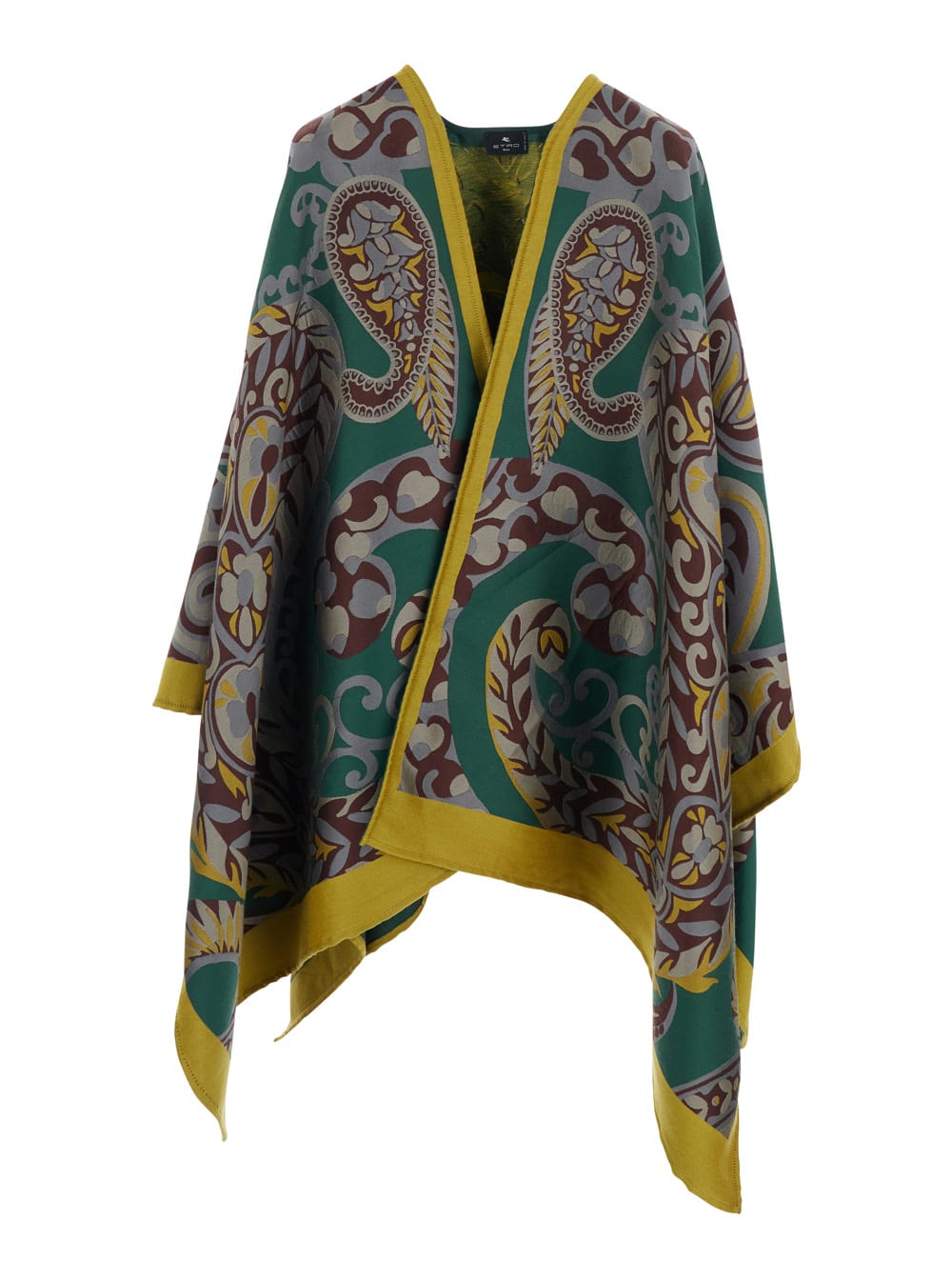 Etro Multicolor Cape With All-over Floral Motif In Fabric Woman In Multi