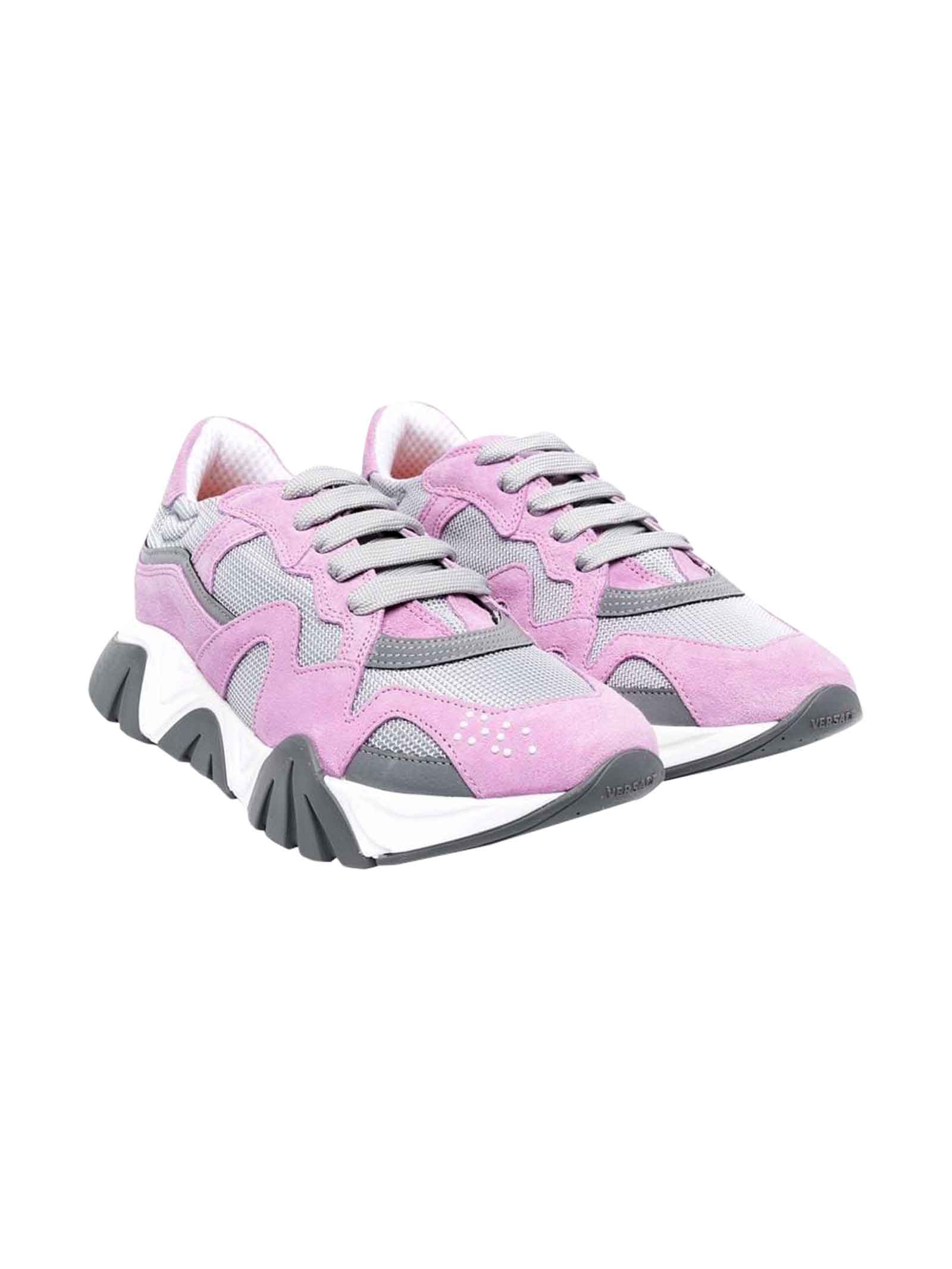 Versace Kids Pink Chunky Sneakers