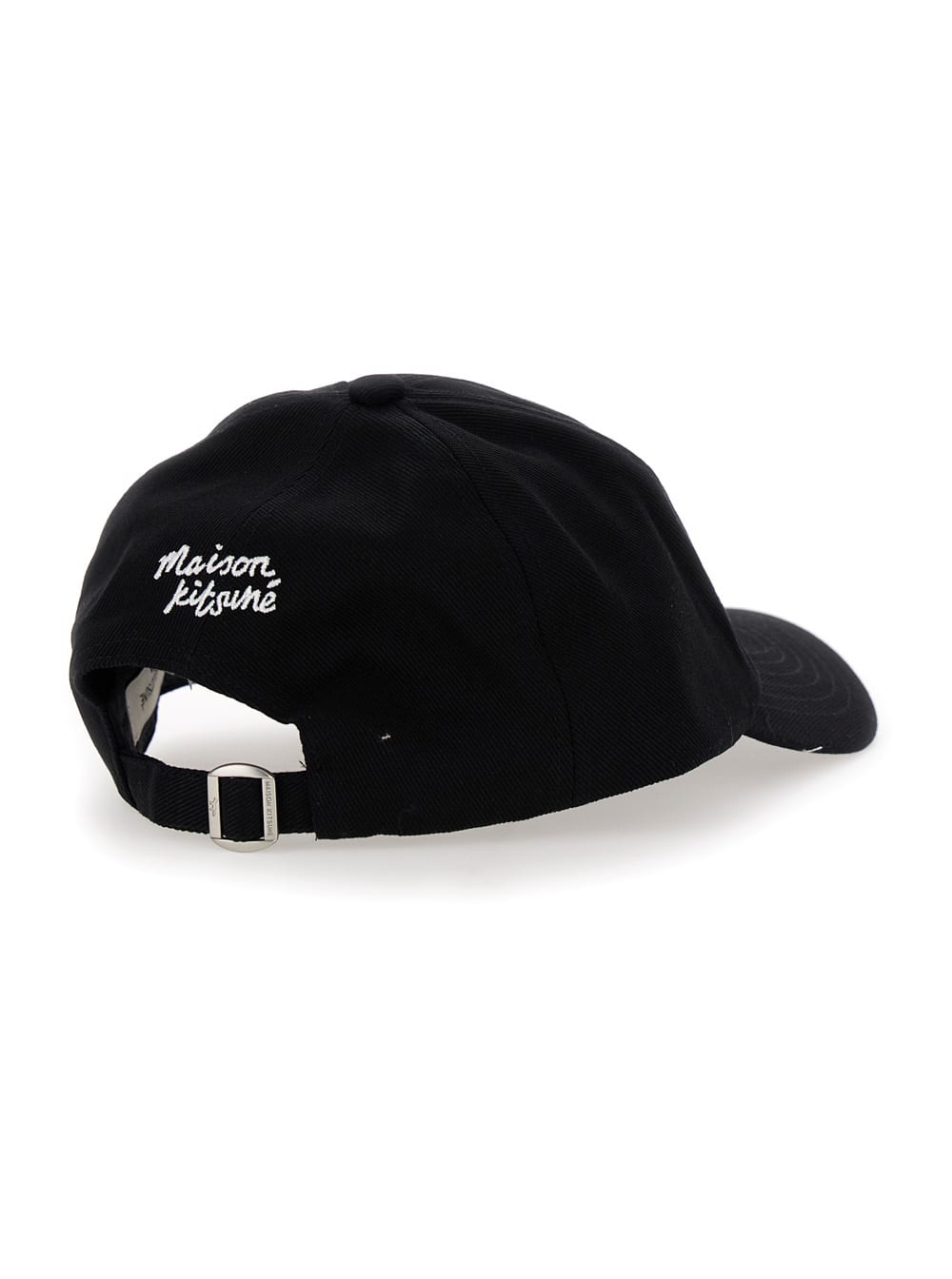 Shop Maison Kitsuné Black Baseball Cap With Fox Head Patch In Cotton Man