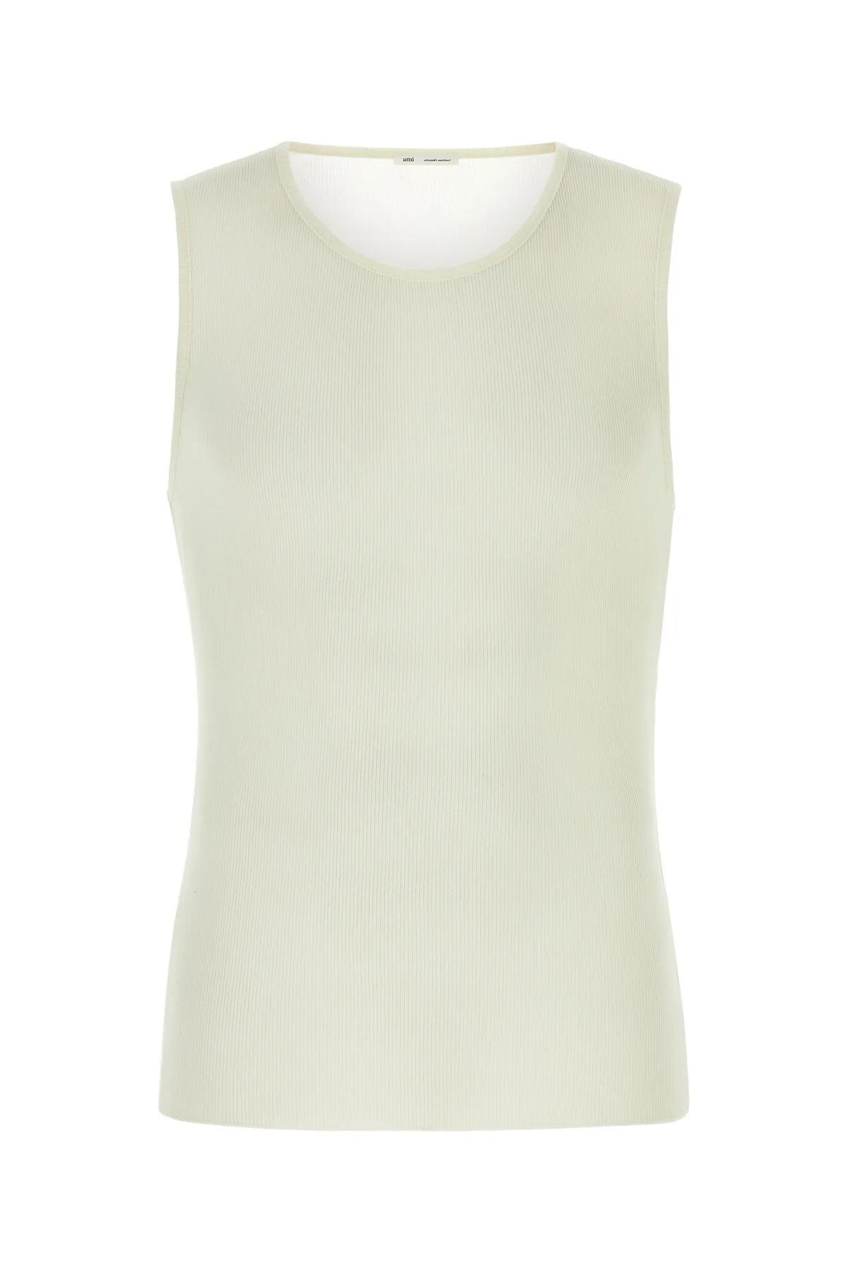 Ivory Viscose Blend Tank Top