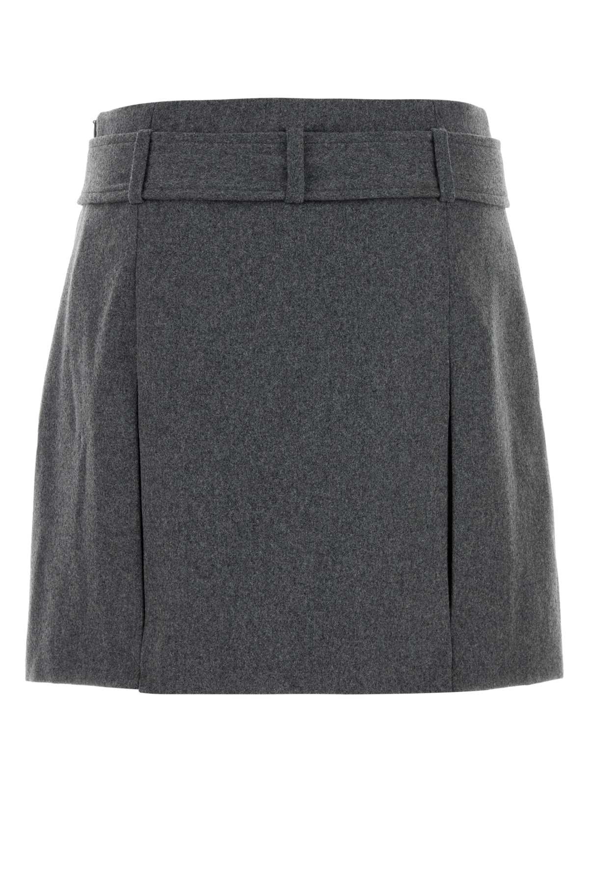 Apc A.p.c. Grey Flannel Cecile Mini Skirt In Gray