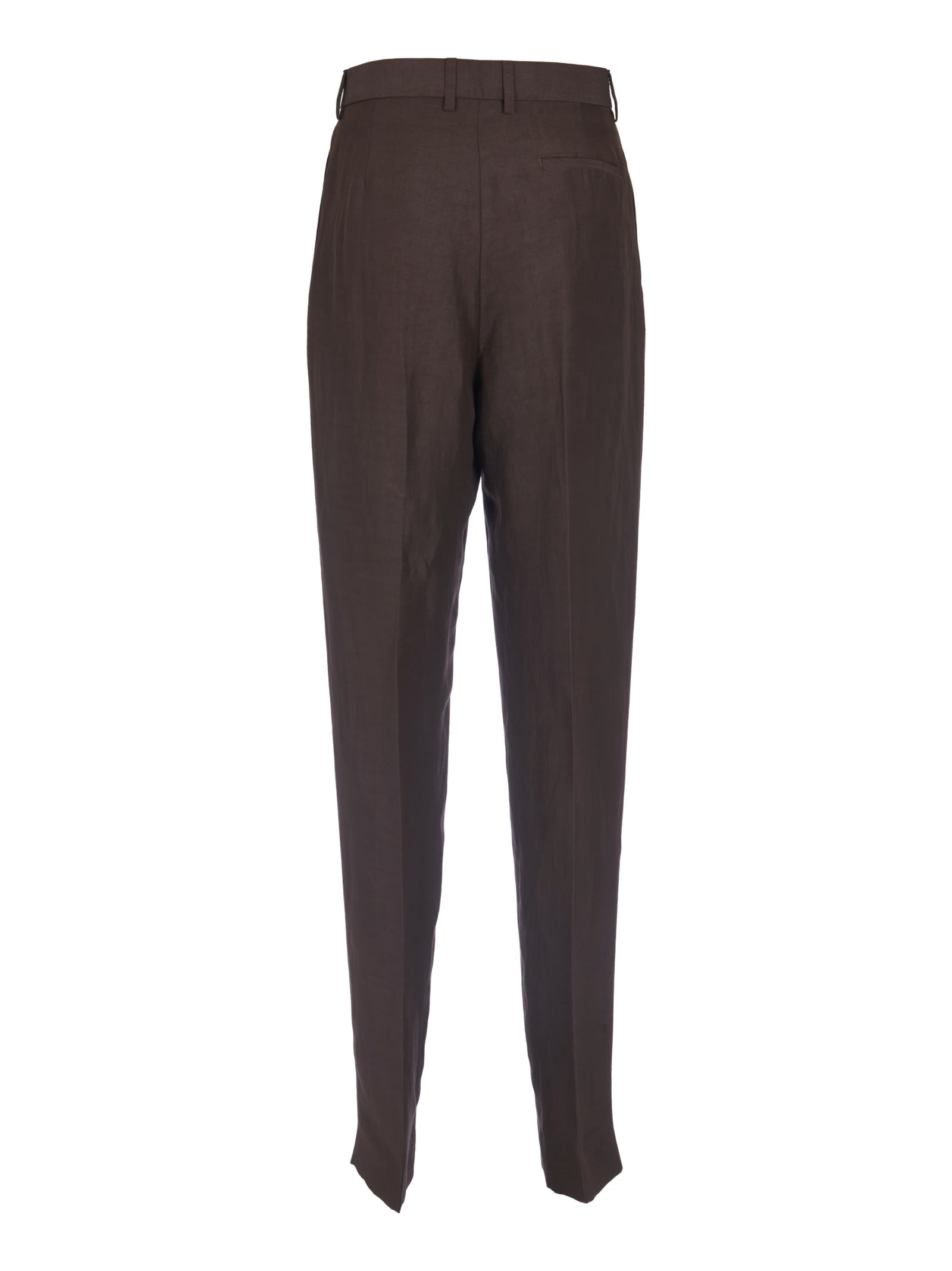 Shop Msgm Concealed Trousers In Dark Brown