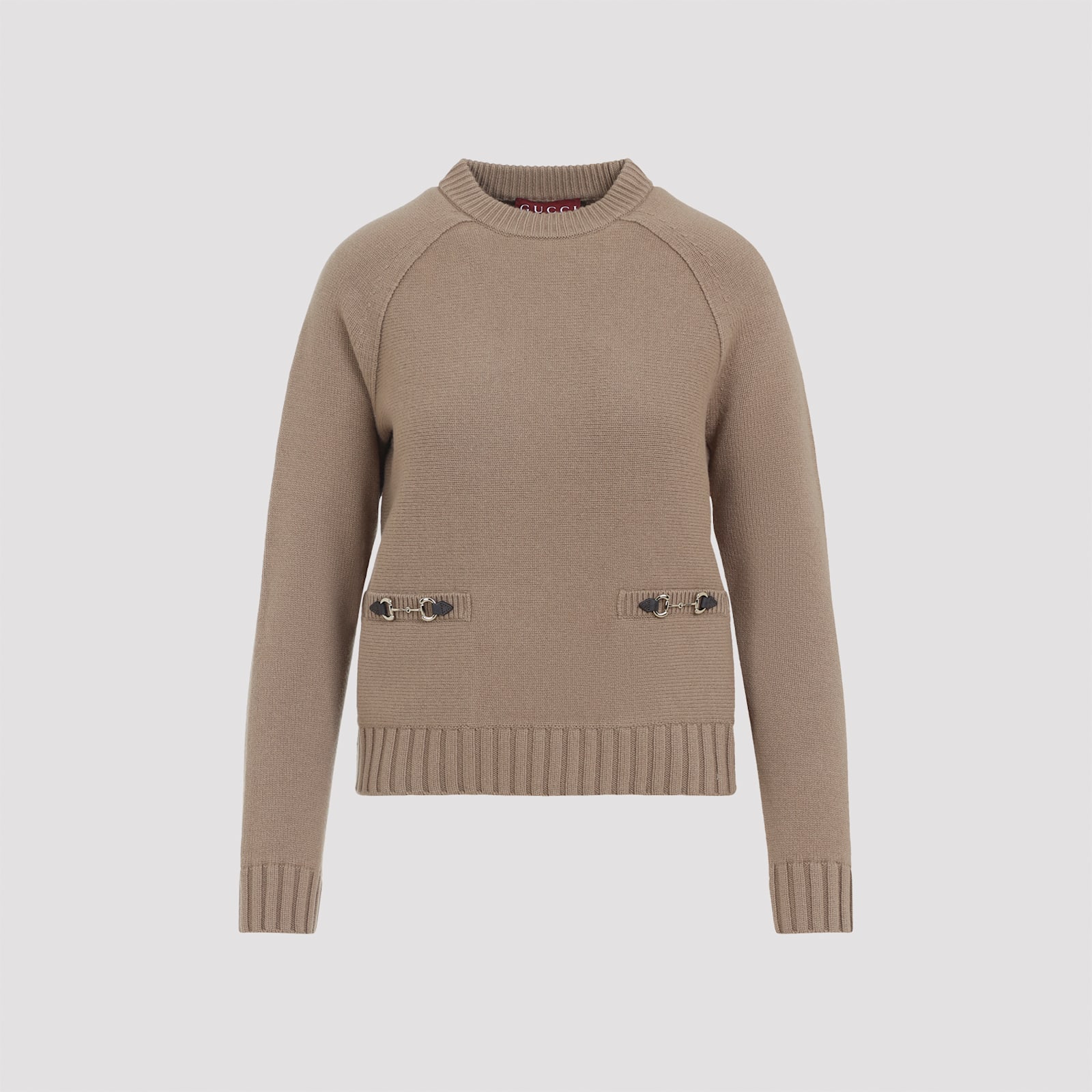 Gucci Horsebit Wool Cashmere Sweater In Brown
