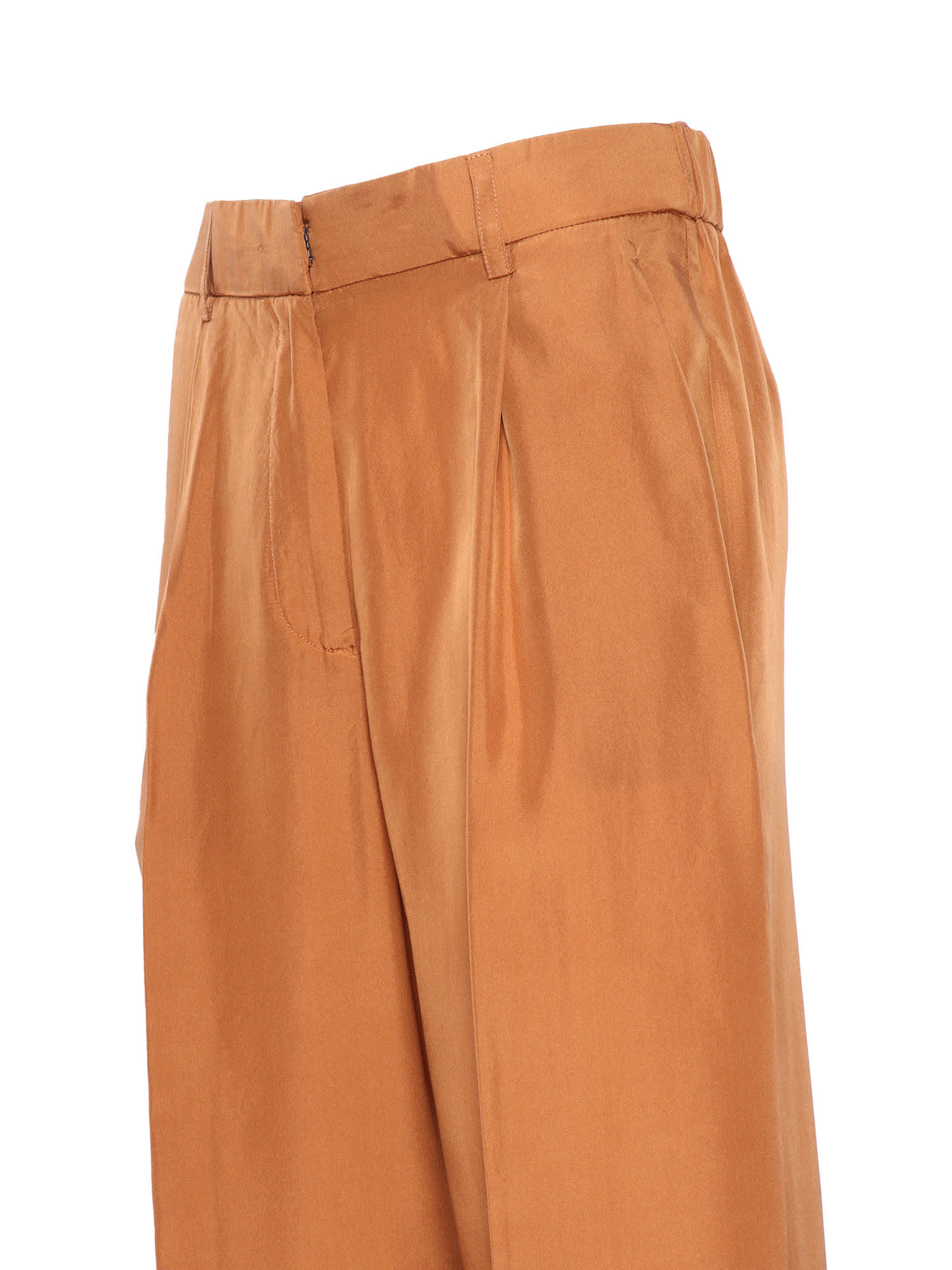 Shop Forte Forte Orange Silk Trousers