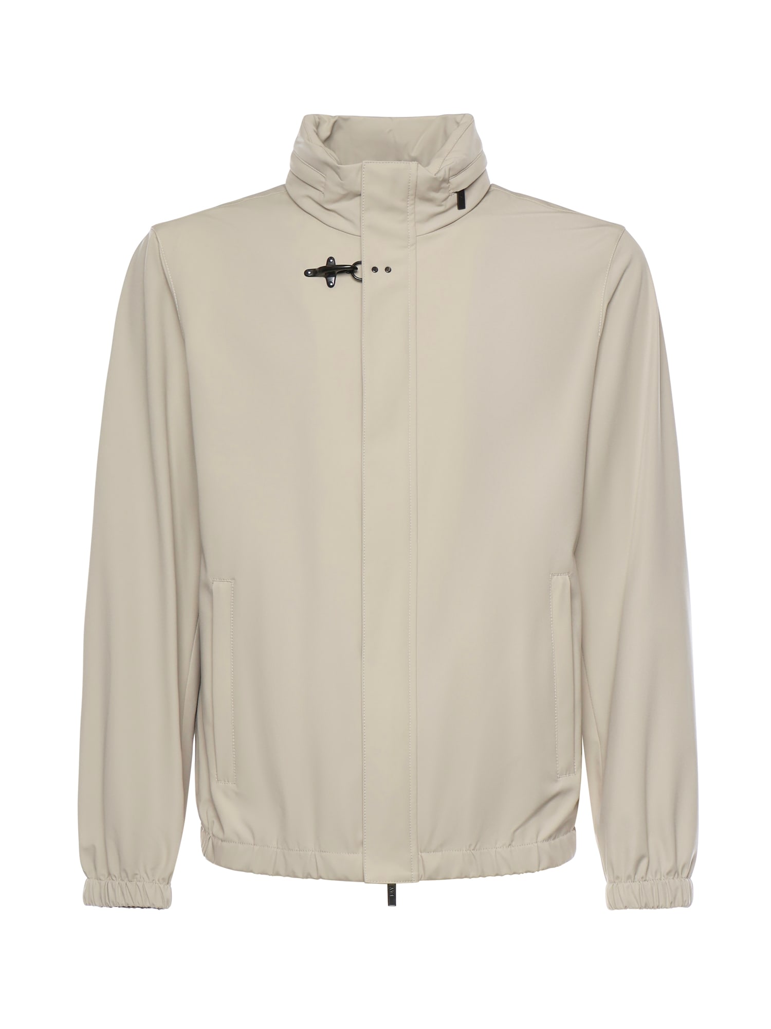 Fay Short Nylon Travel Bomber Jacket In Neutral