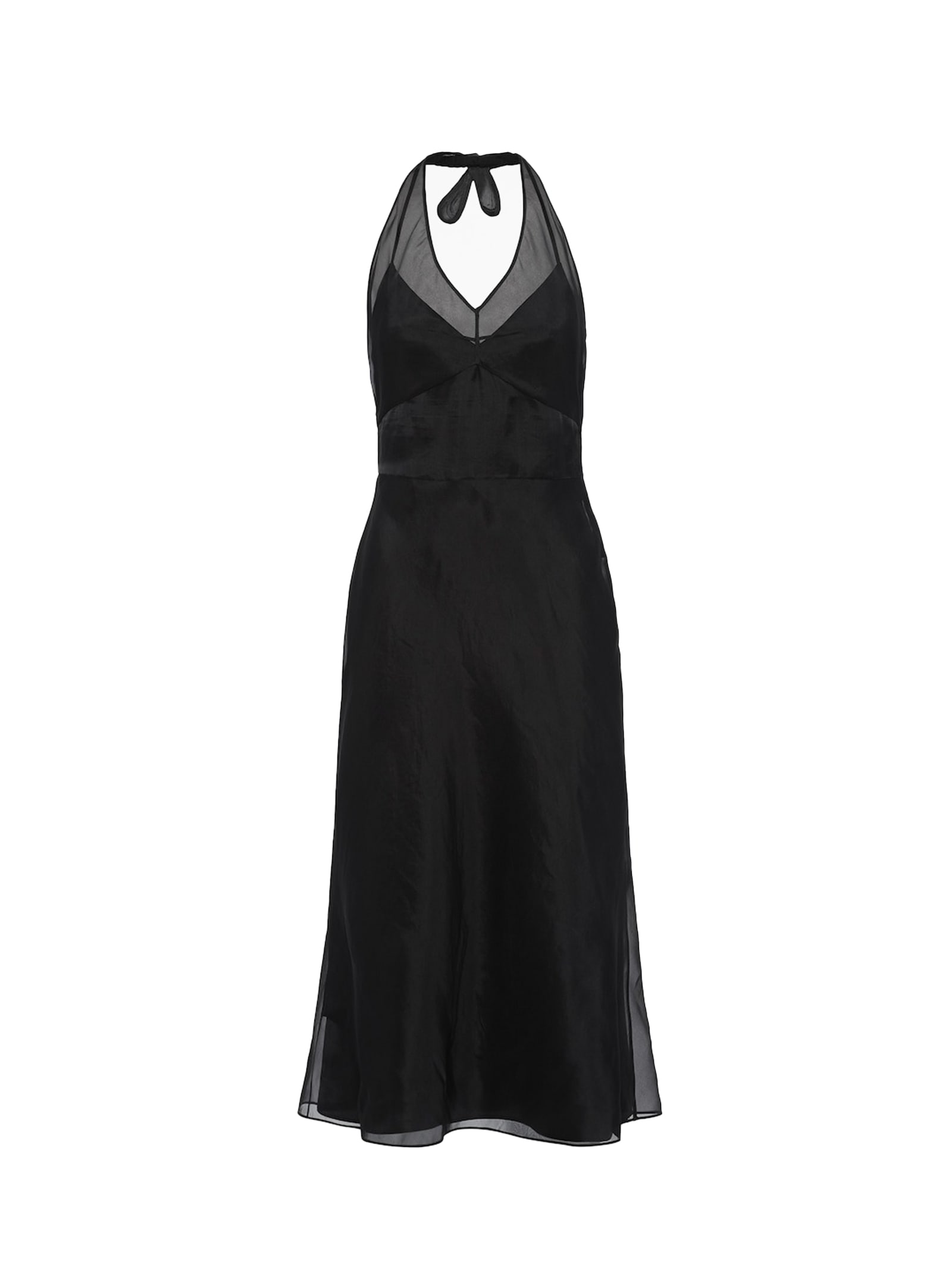 Shop Prada Re-edition 1995 Organza Dress In Black