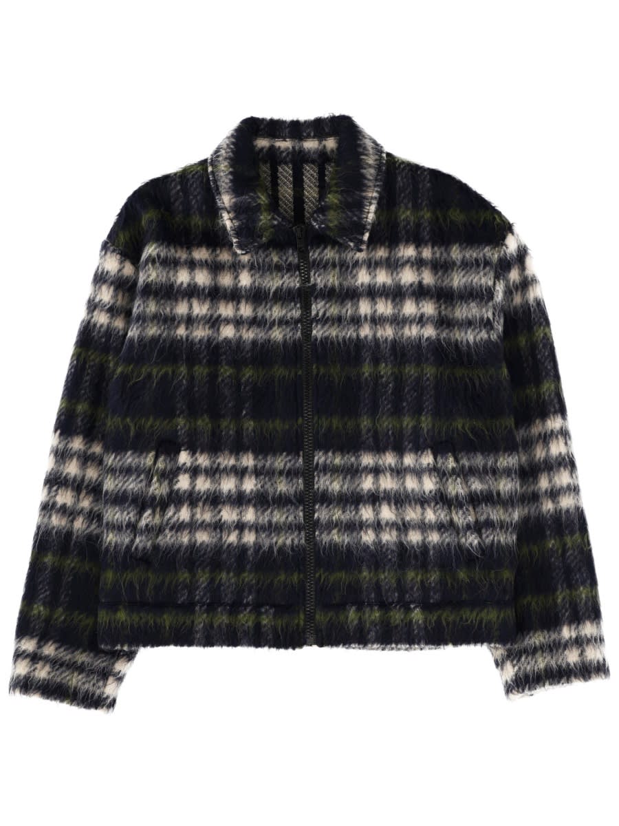 Msgm Cozy Plaid Long Sleeve Jacket In Multi