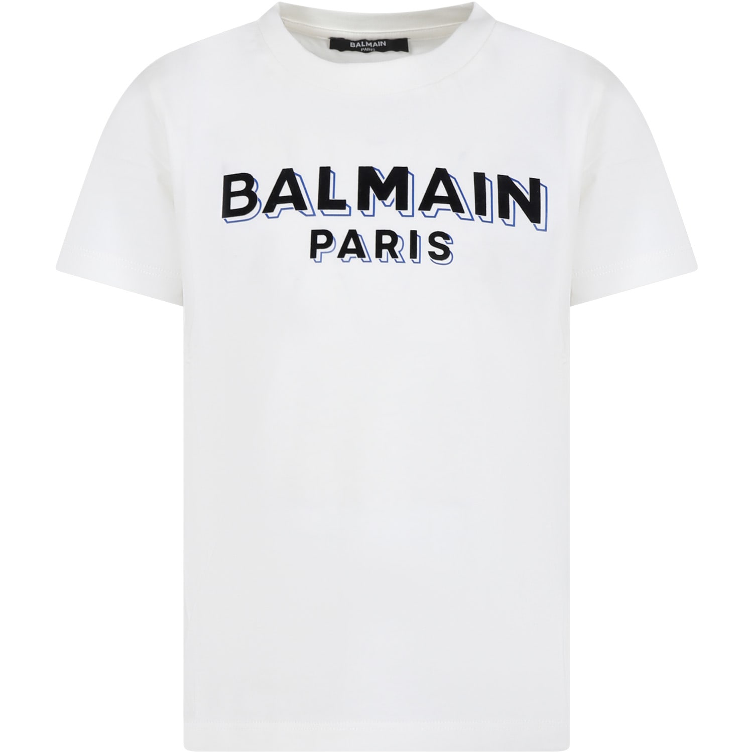 Balmain Kids' White T-shirt For Girl With Logo