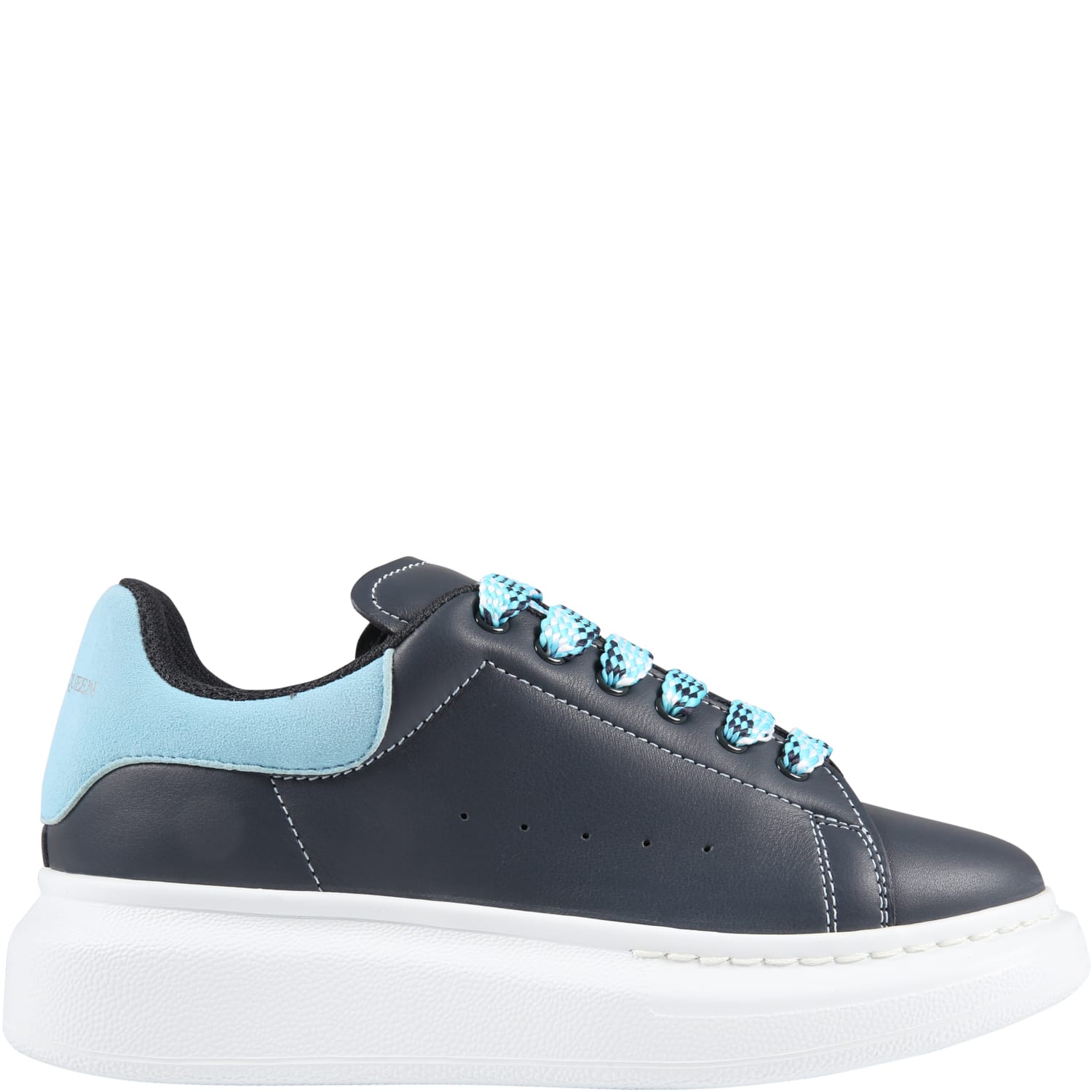 Alexander McQueen Blue Sneakers For Kids With Logo