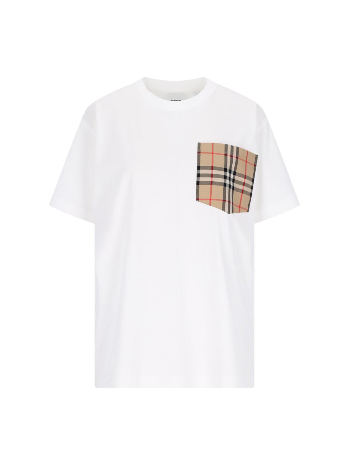 Burberry Check Pocket T-shirt In White