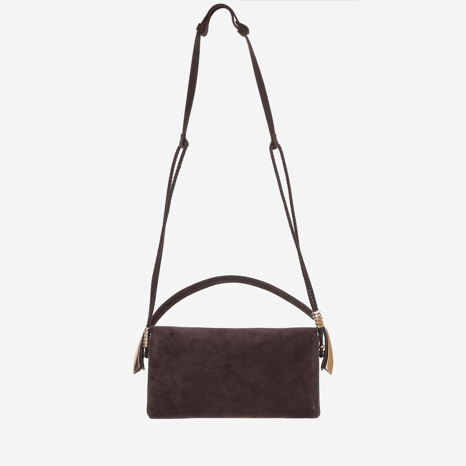Benedetta Bruzziches Suede Shoulder Bag In Brown
