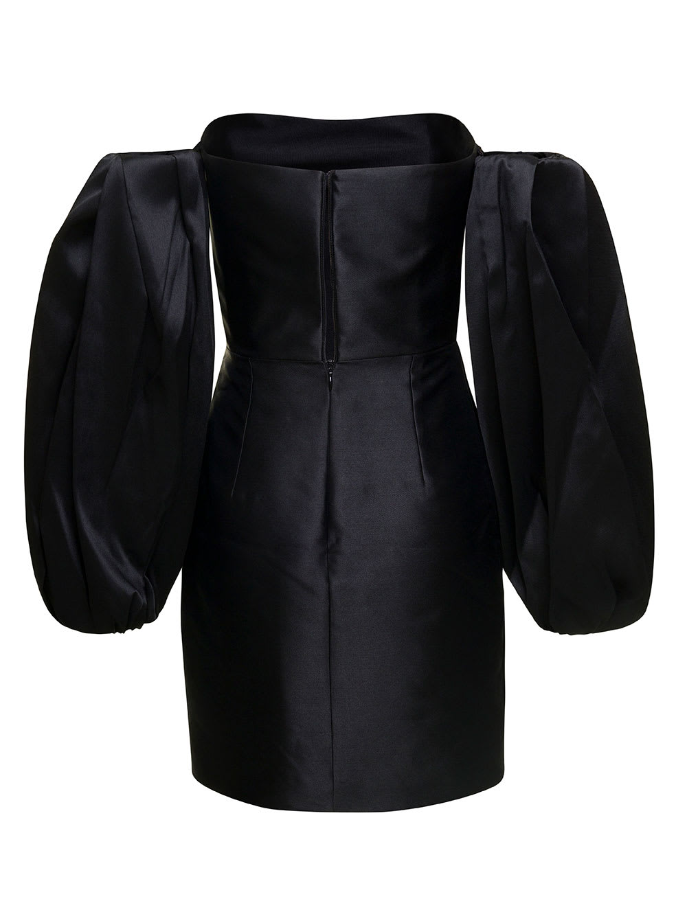 Shop Solace London Bella Mini Dress In Twill In Black