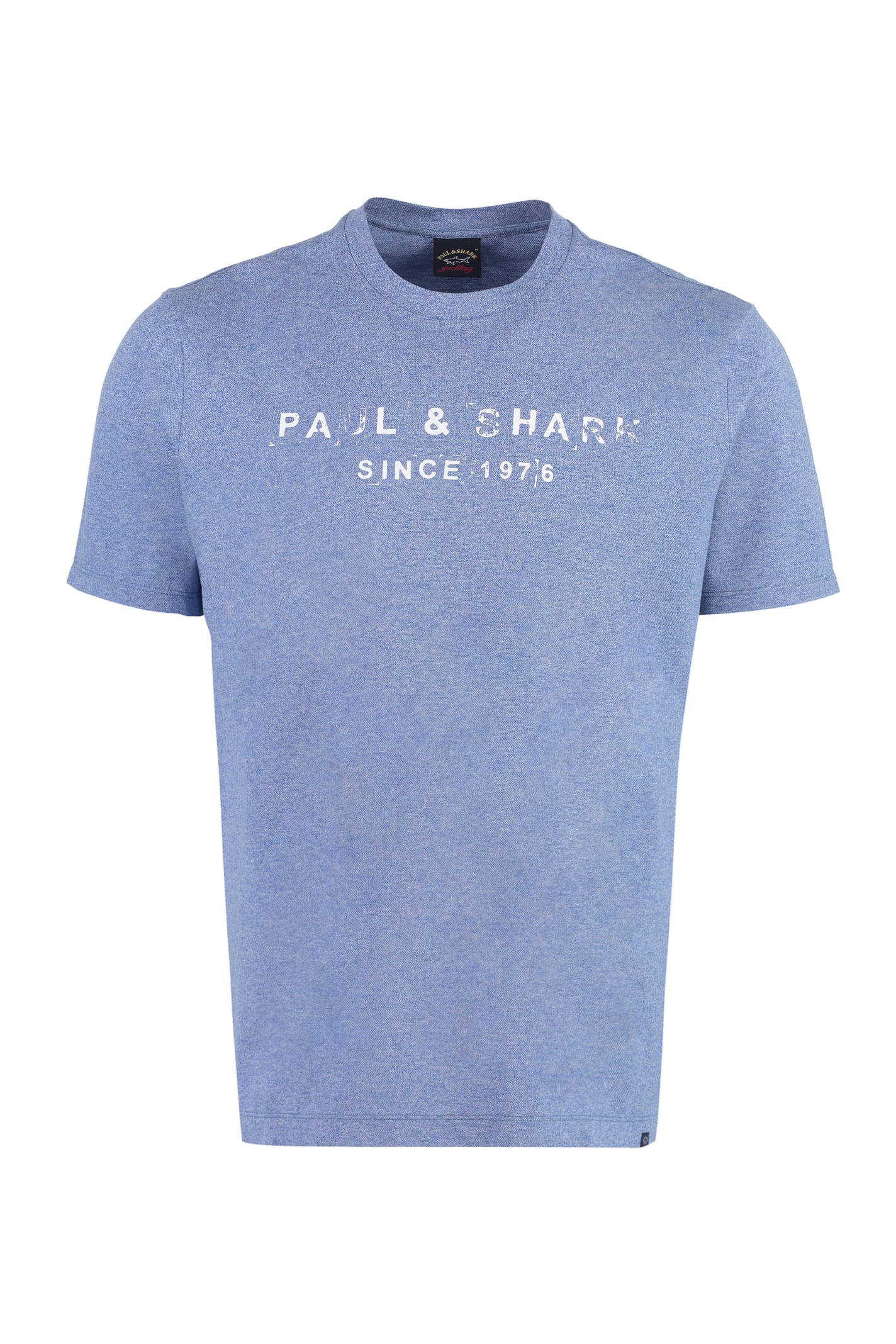 Shop Paul&amp;shark Logo Cotton T-shirt In Blue