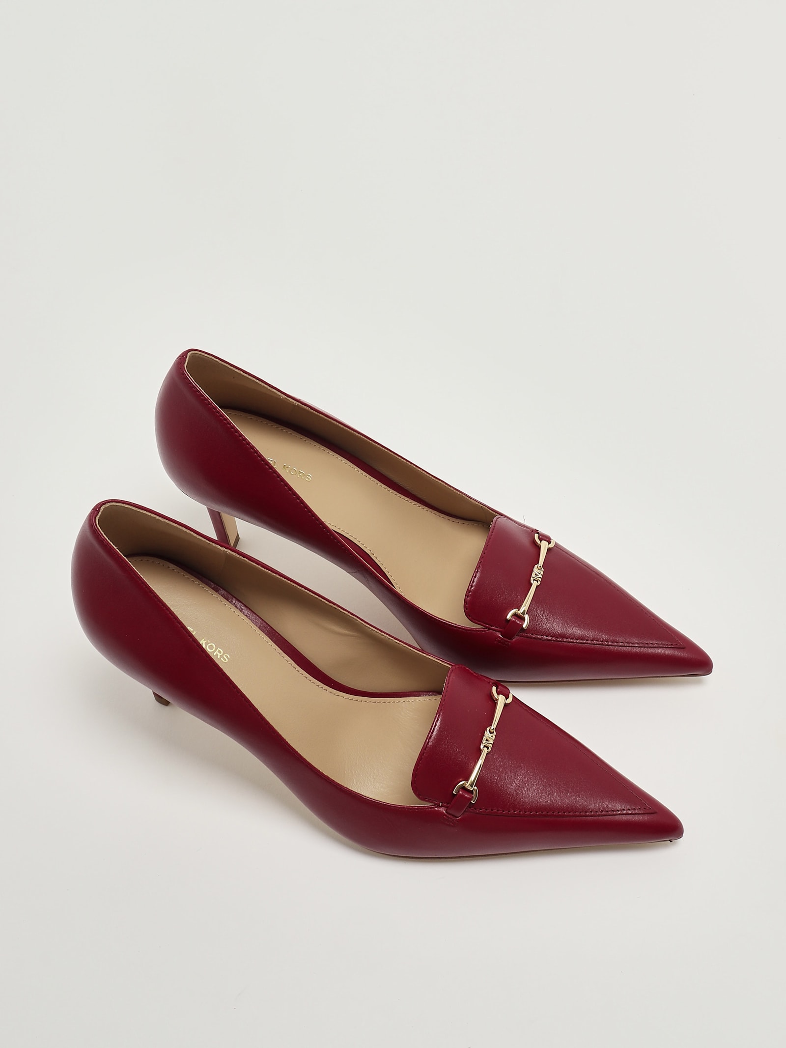 Michael Kors Lena Leather Decollete Mulberry Color In Brown