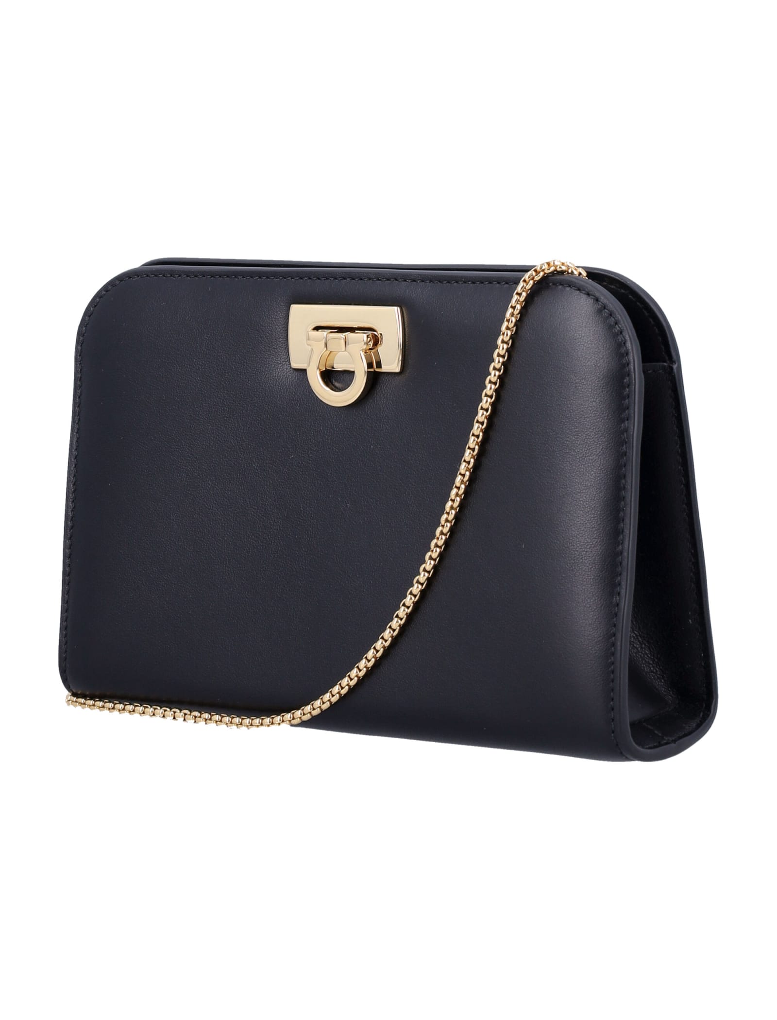 Shop Ferragamo Wandamini Cl Clutch In Nero