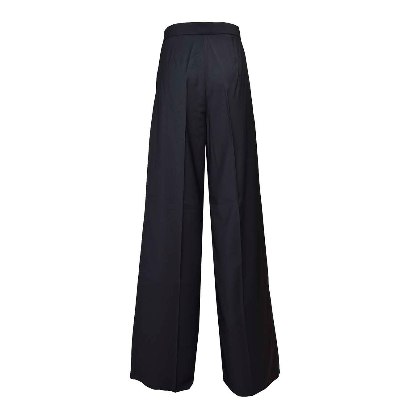 Shop Max Mara Mid-rise Wide Leg Trousers In Nero