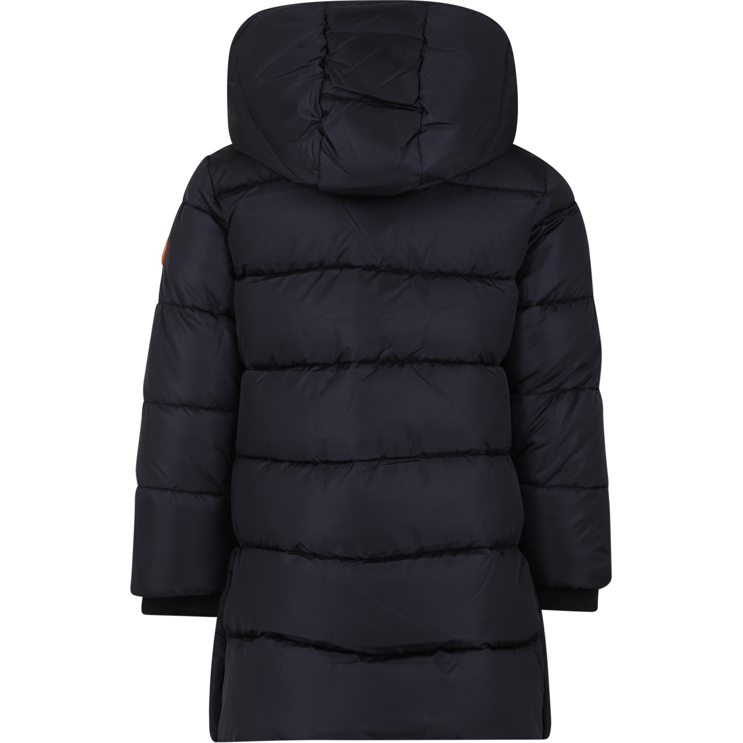 Shop Save The Duck Black Down Jacket For Girl With Logo