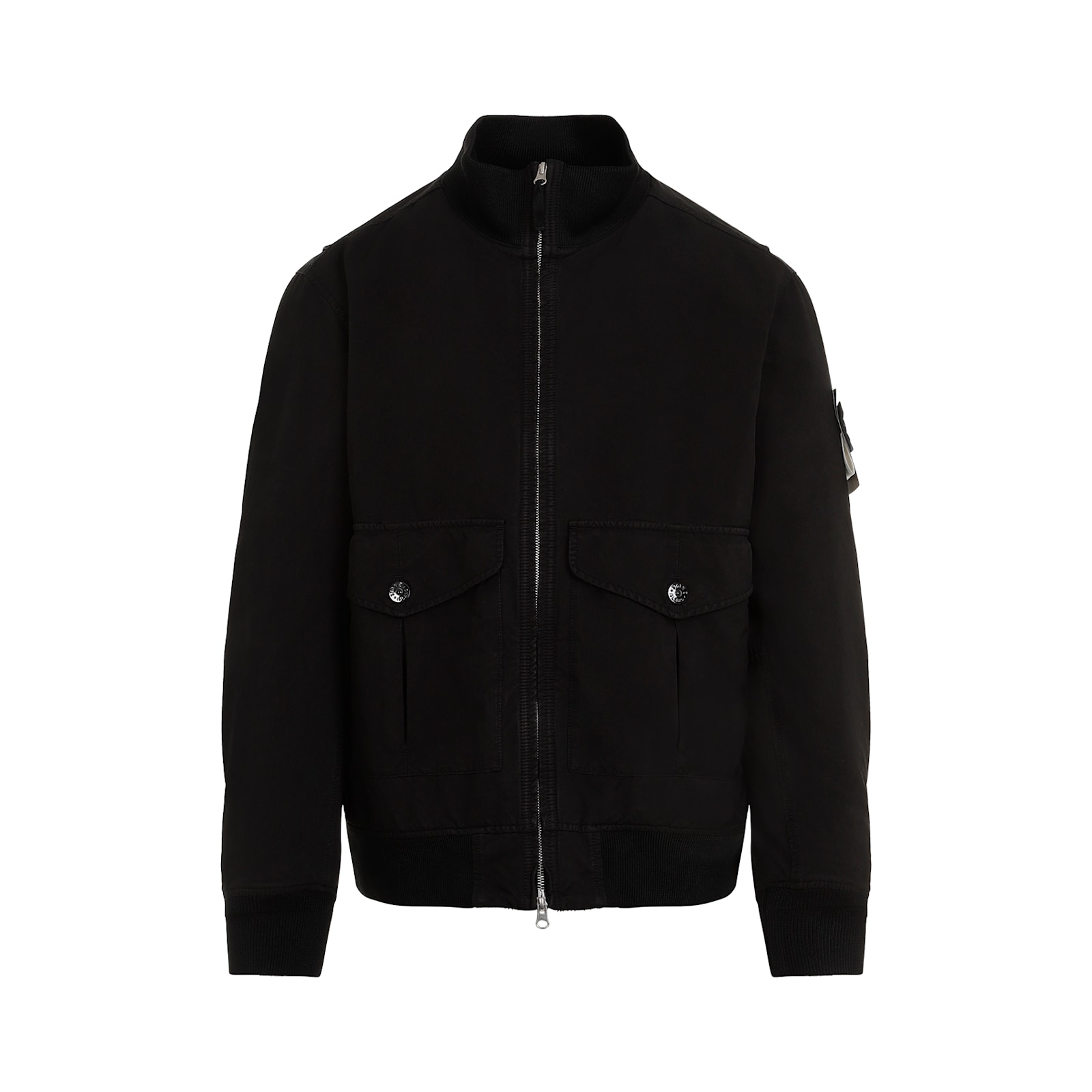 Shop Stone Island Polyester Jacket In Black