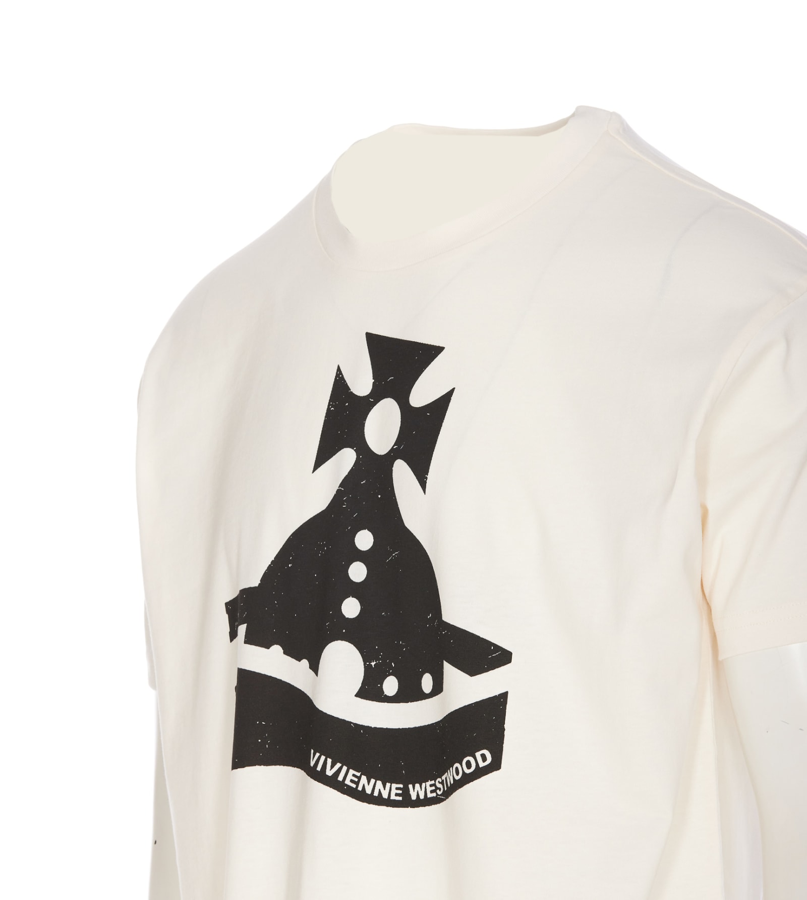 Shop Vivienne Westwood Sunken Orb Logo T-shirt In White