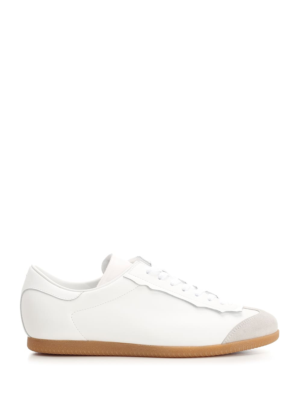 Maison Margiela White Featherlight Sneakers In Calfskin And Suede In White