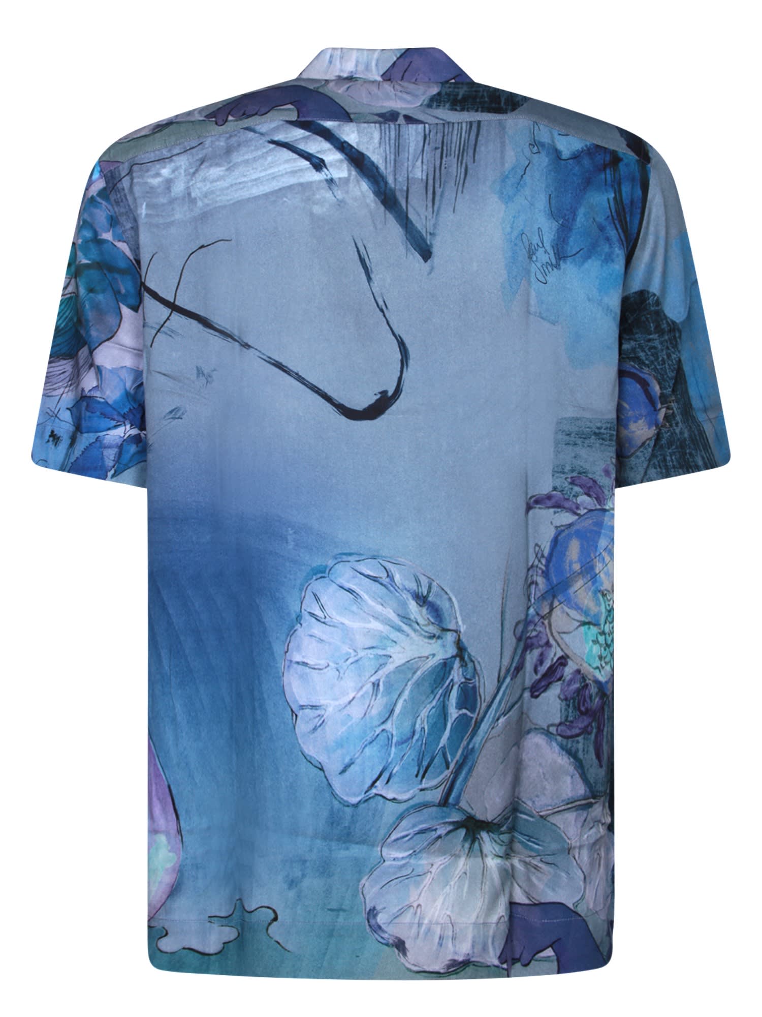 Shop Paul Smith Short Sleeves Multicolor/blue Shirt