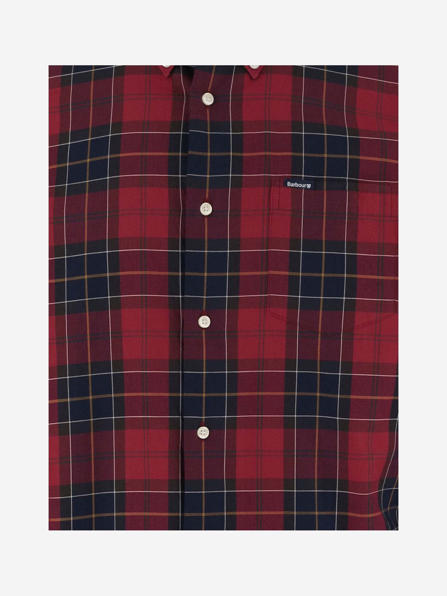 Shop Barbour Cotton Shirt With Check Pattern In Red