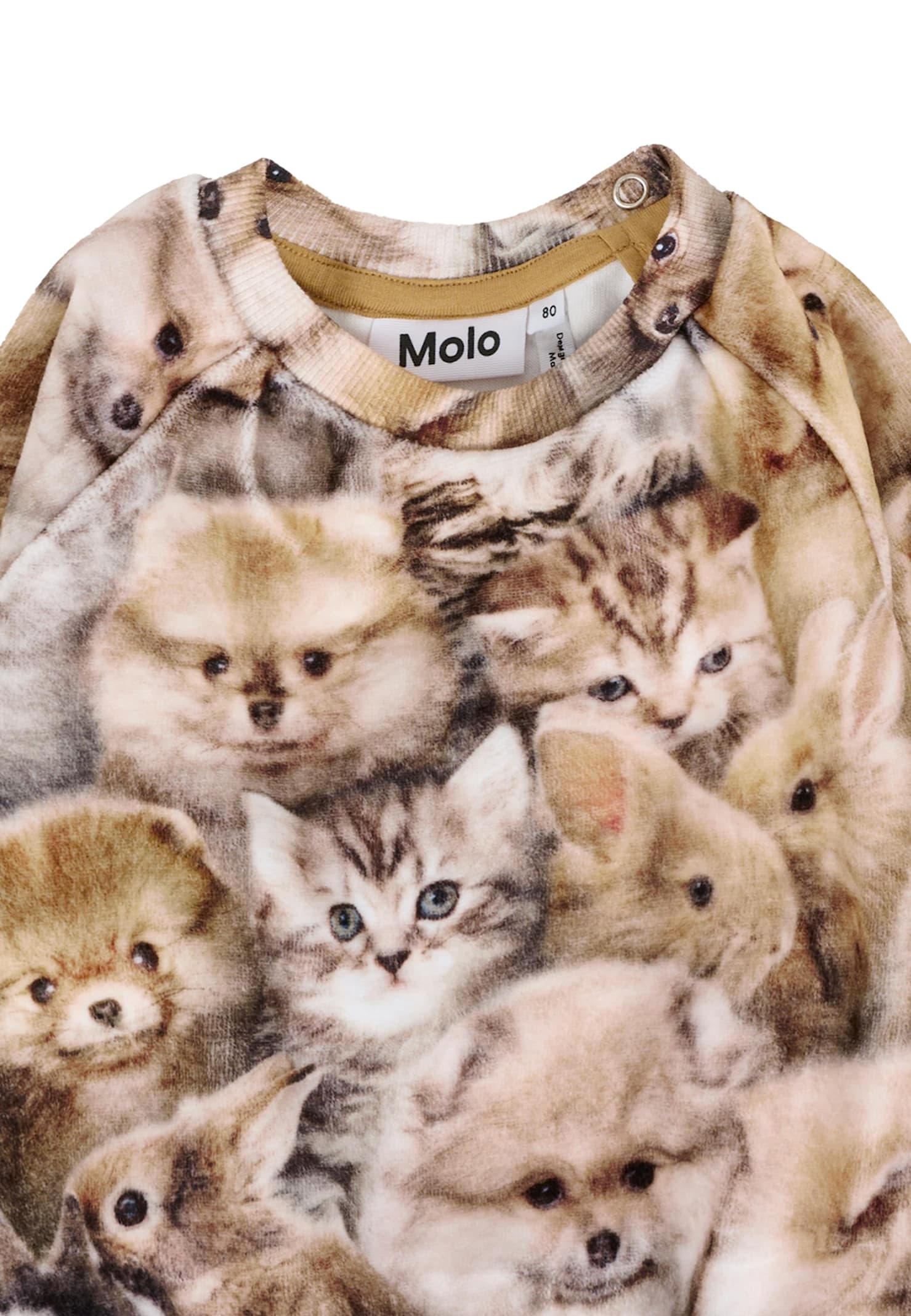 Molo Brown Sweatshirt For Baby Girlwith Animals In Brown