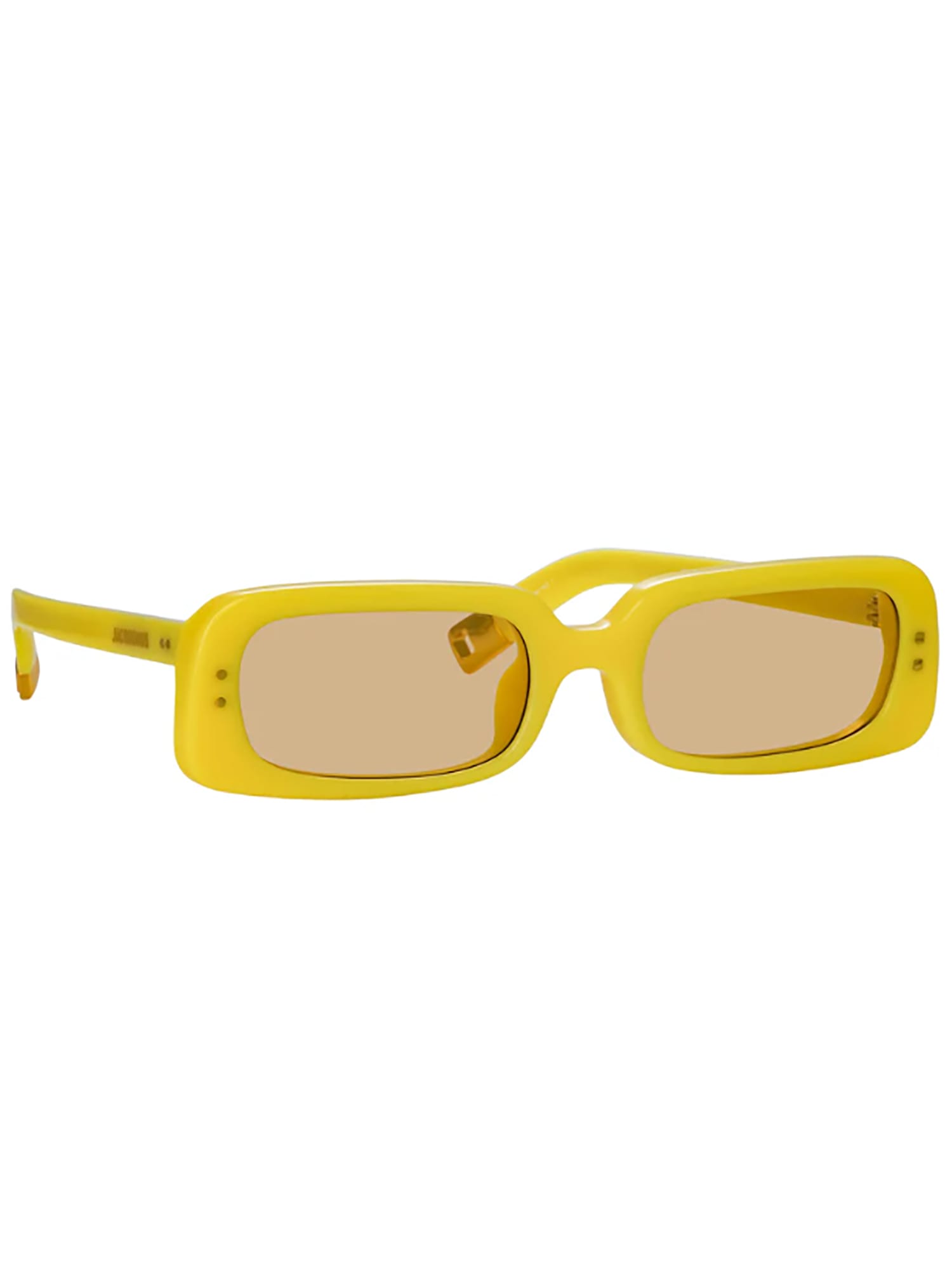Jacquemus Rectangle Frame Sunglasses Sunglasses In Pear Sorbet/ Yellow Gold/