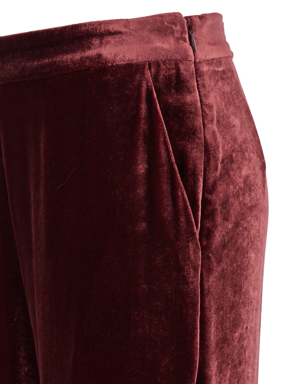 Shop Etro Red Pants With Elastic Waistband In Velvet Woman