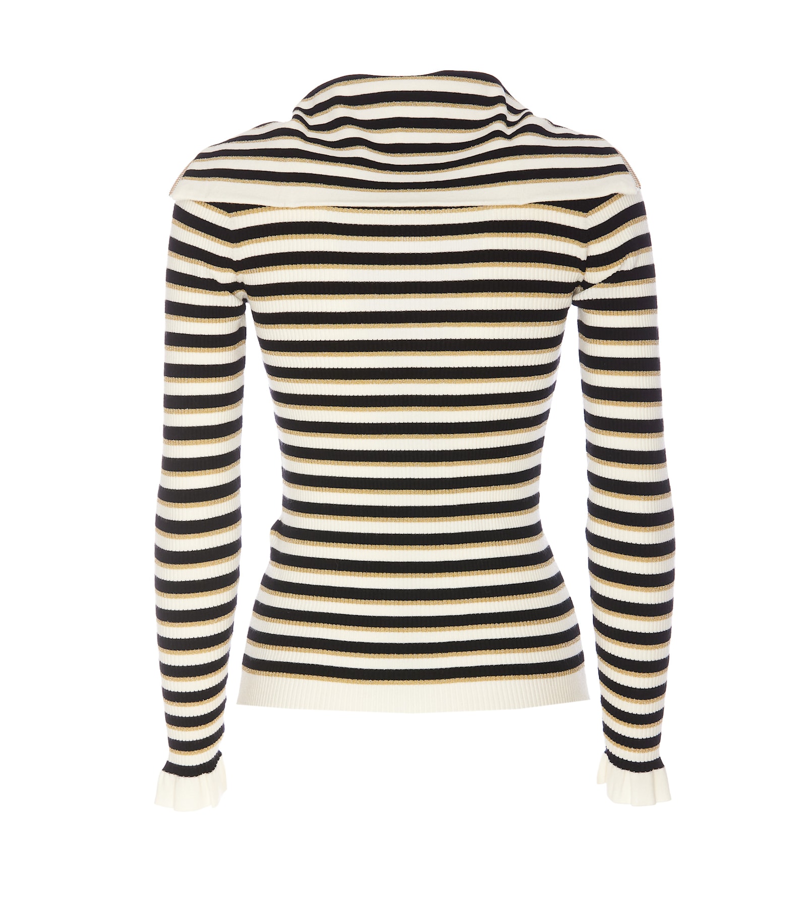 Shop Liu •jo Striped Sweater In Black