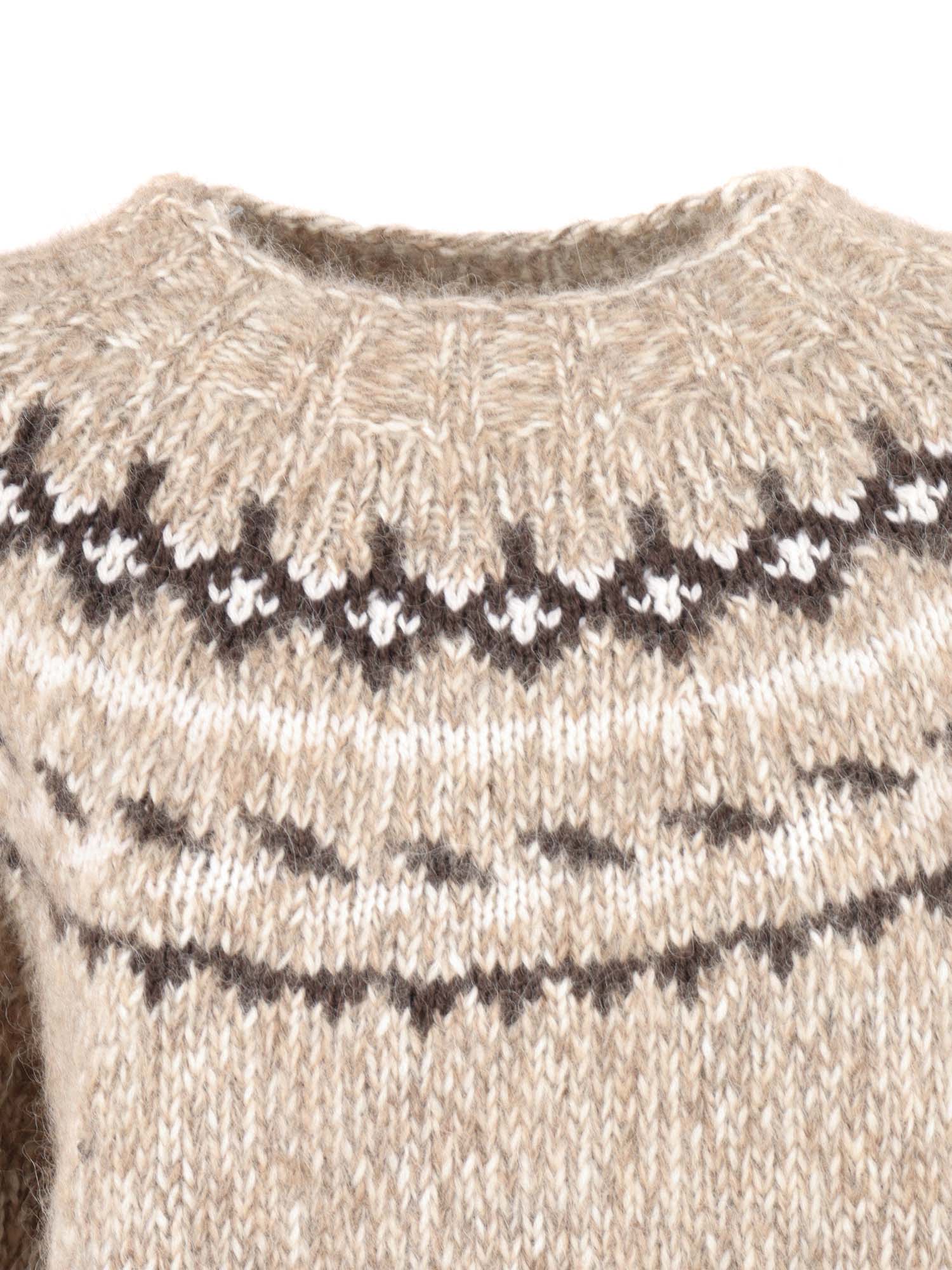 P.a.r.o.s.h Beige Crewneck Sweater In Wool Blend Woman In Neutral