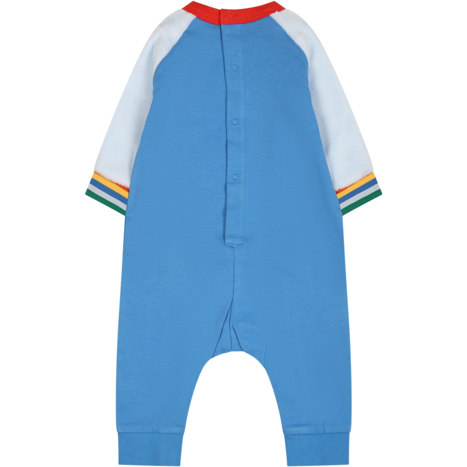 Shop Little Marc Jacobs Light Blue Babygrow For Baby Boy With Logo