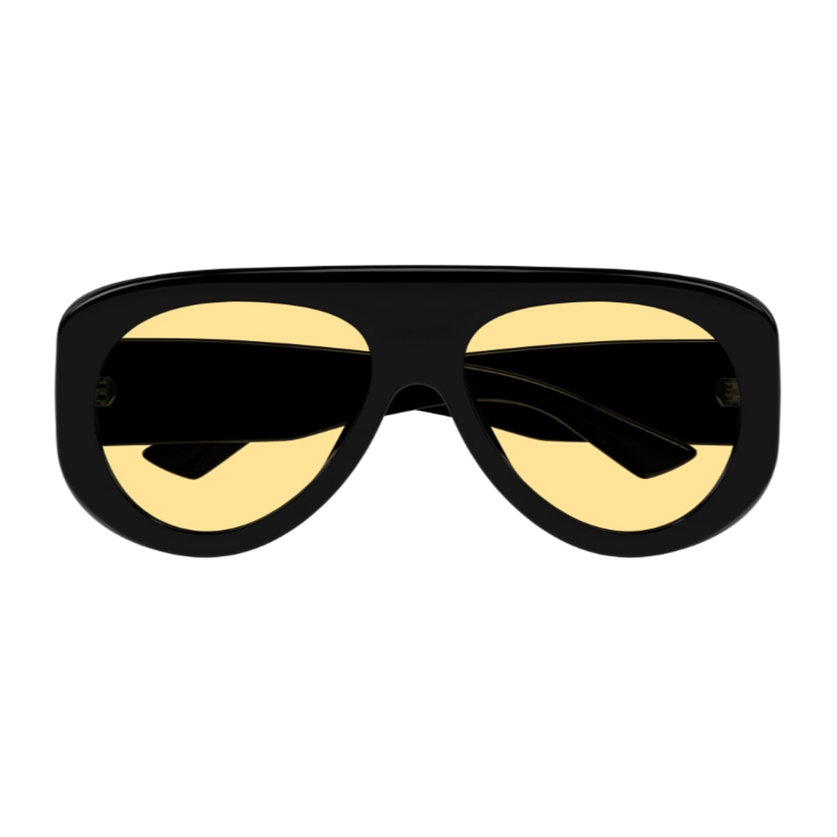 Bottega Veneta Bv1362s Linea Ribbon 005 Black Orange Sunglasses In Black