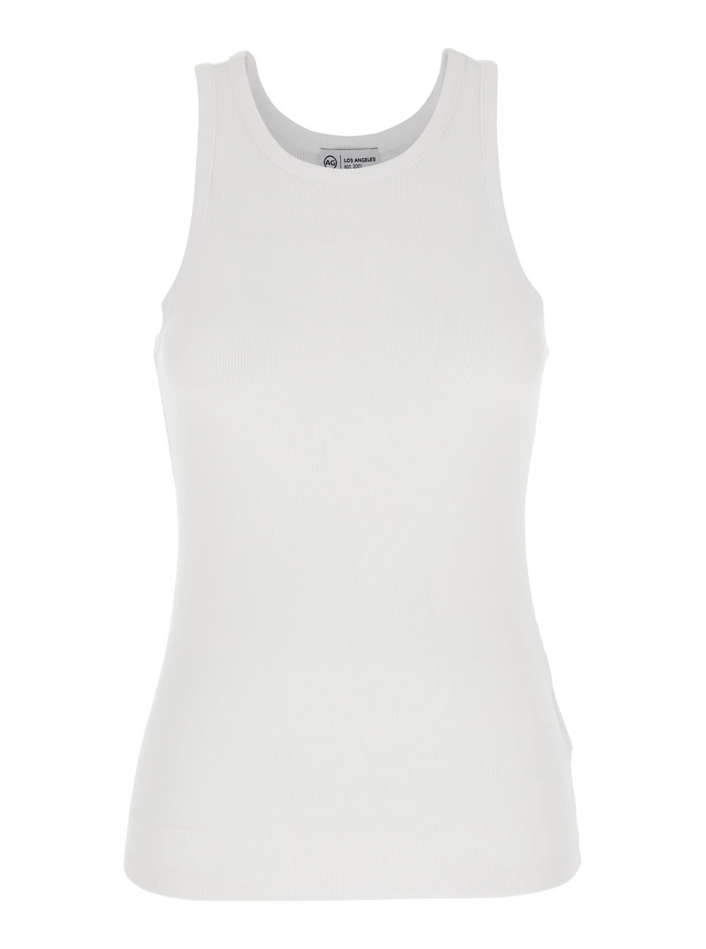 White Top With Logo Printed On The Back In Modal Blend Woman