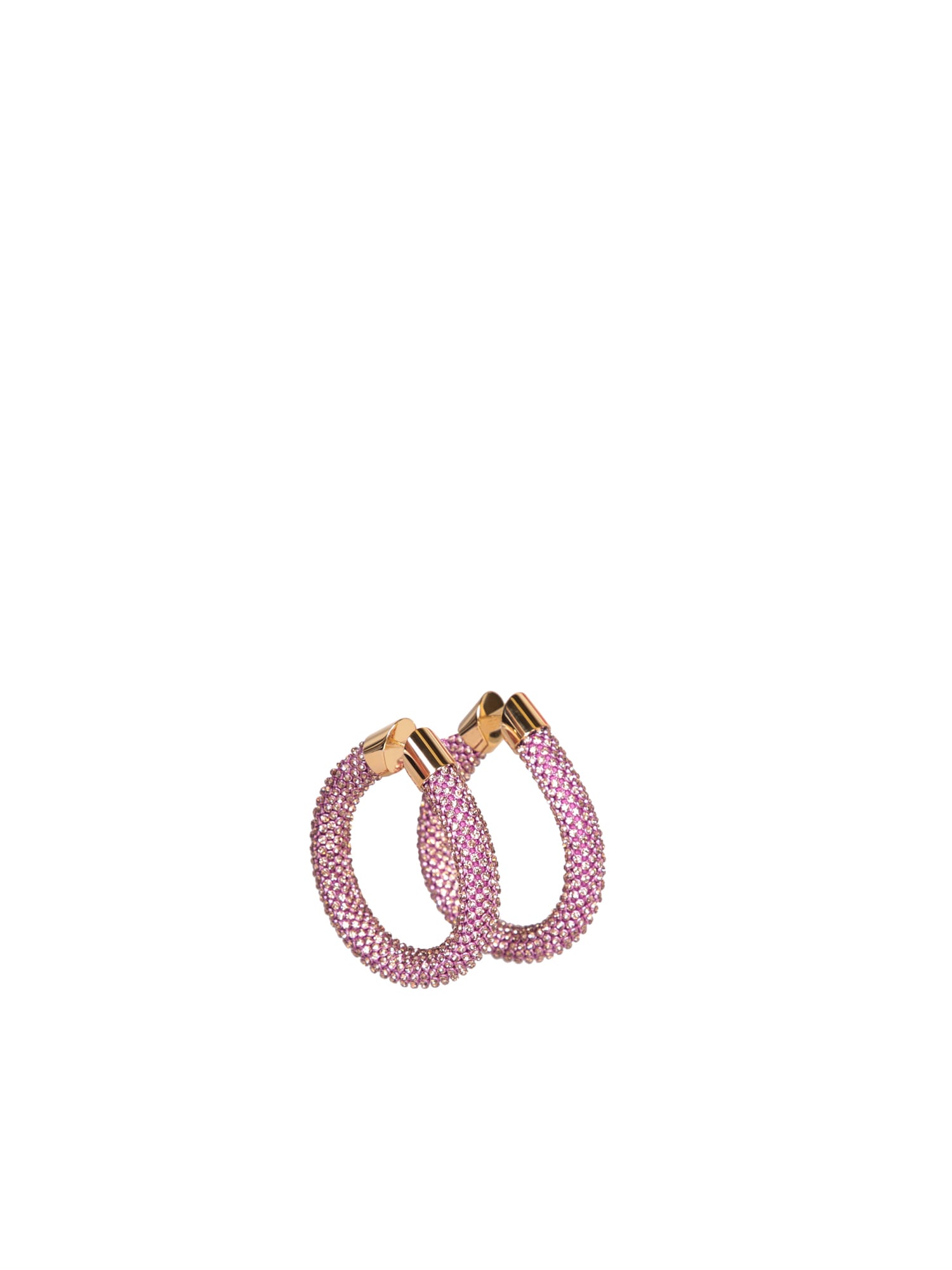 Shop Rabanne Fuchsia Gold Tube Mesh Earrings In Pink