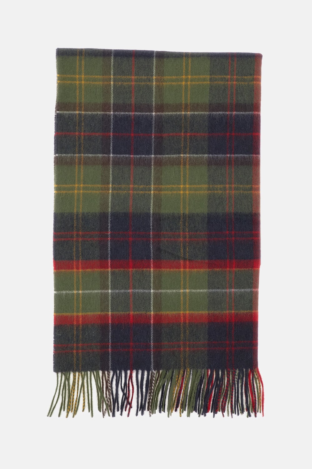 Barbour Tartan Patchwork Scarf In Green