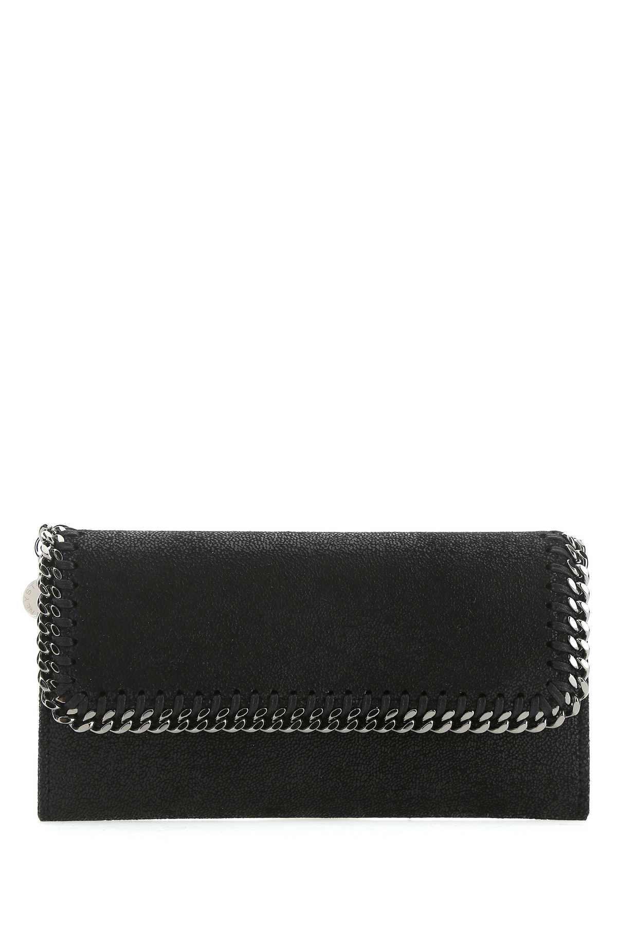 Shop Stella Mccartney Black Shaggy Deer Falabella Wallet In 1000