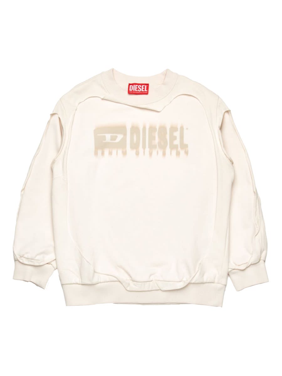 Diesel Layered Crewneck Sweatshirt In Neutral
