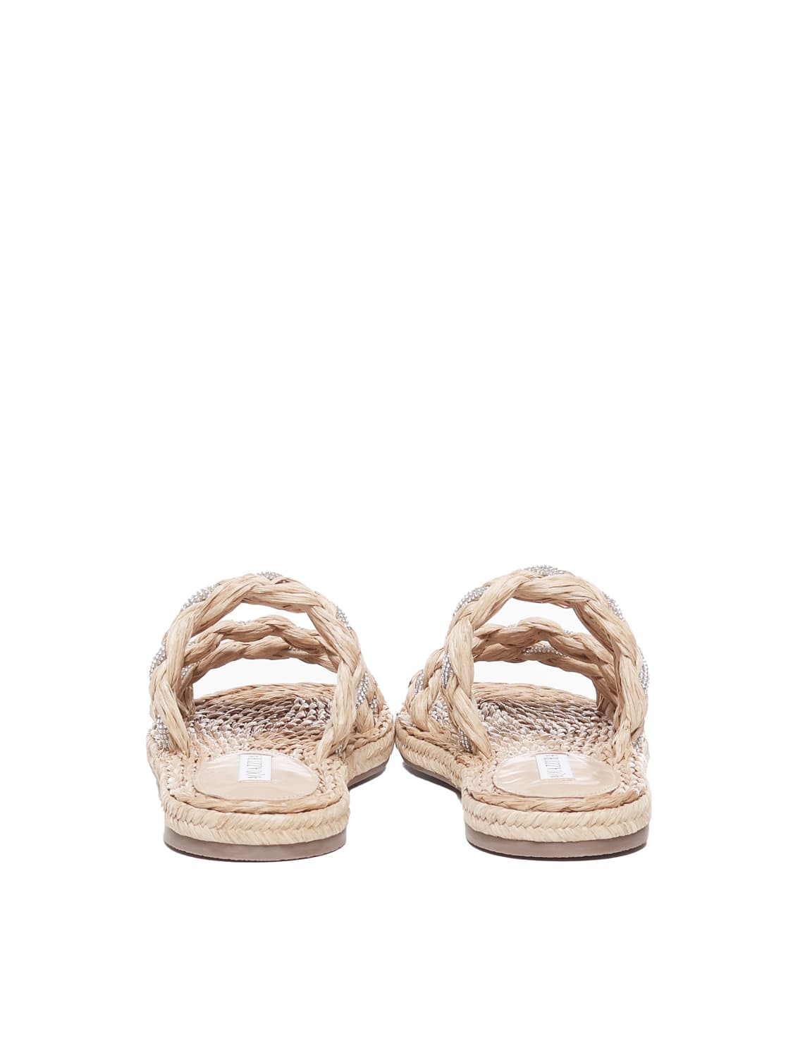 Shop Aquazzura Espadrilles Coastal With Crystals In Beige